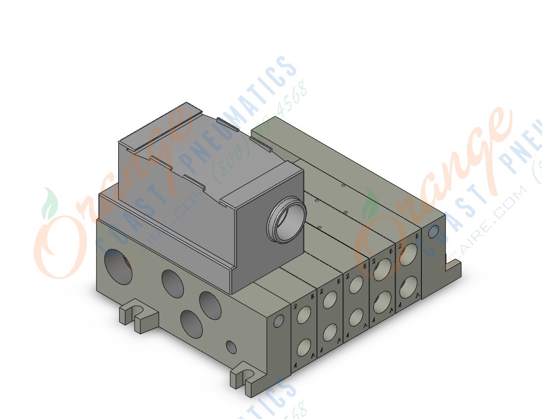 SMC VV5Q41-0502TTD mfld, plug-in, vq4000, VV5Q41 MFLD, VQ4000 4/5-PORT