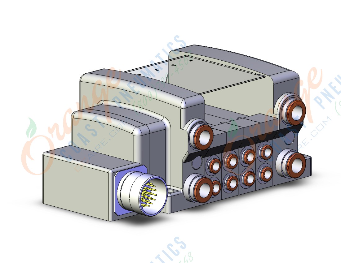 SMC VV5QC21-04C6MD0-N mfld, plug-in, multi-connector, VV5QC21 MANIFOLD VQC 5-PORT