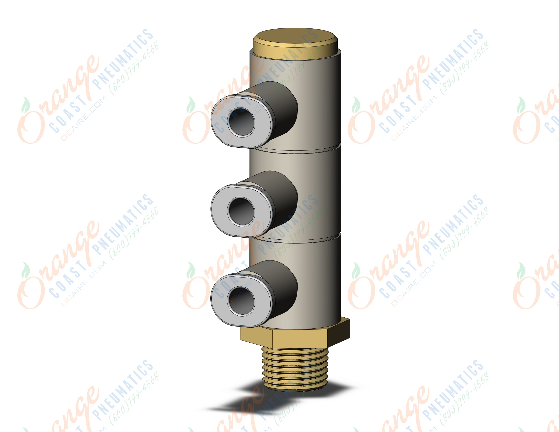 SMC KQ2VT04-01AS1 fitting, trpl uni male elbow, KQ2 FITTING (sold in packages of 10; price is per piece)