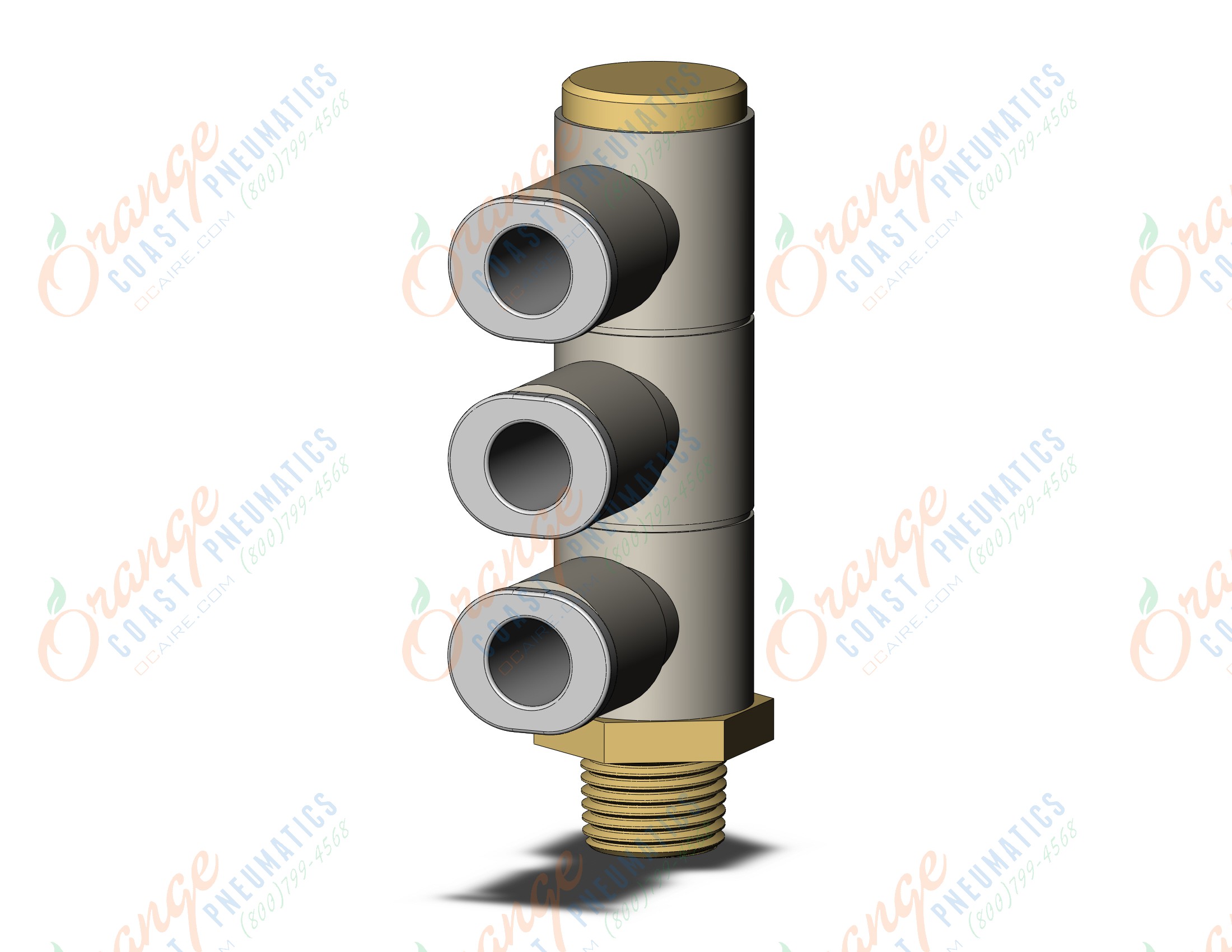 SMC KQ2VT06-01AS1 fitting, trpl uni male elbow, KQ2 FITTING (sold in packages of 10; price is per piece)