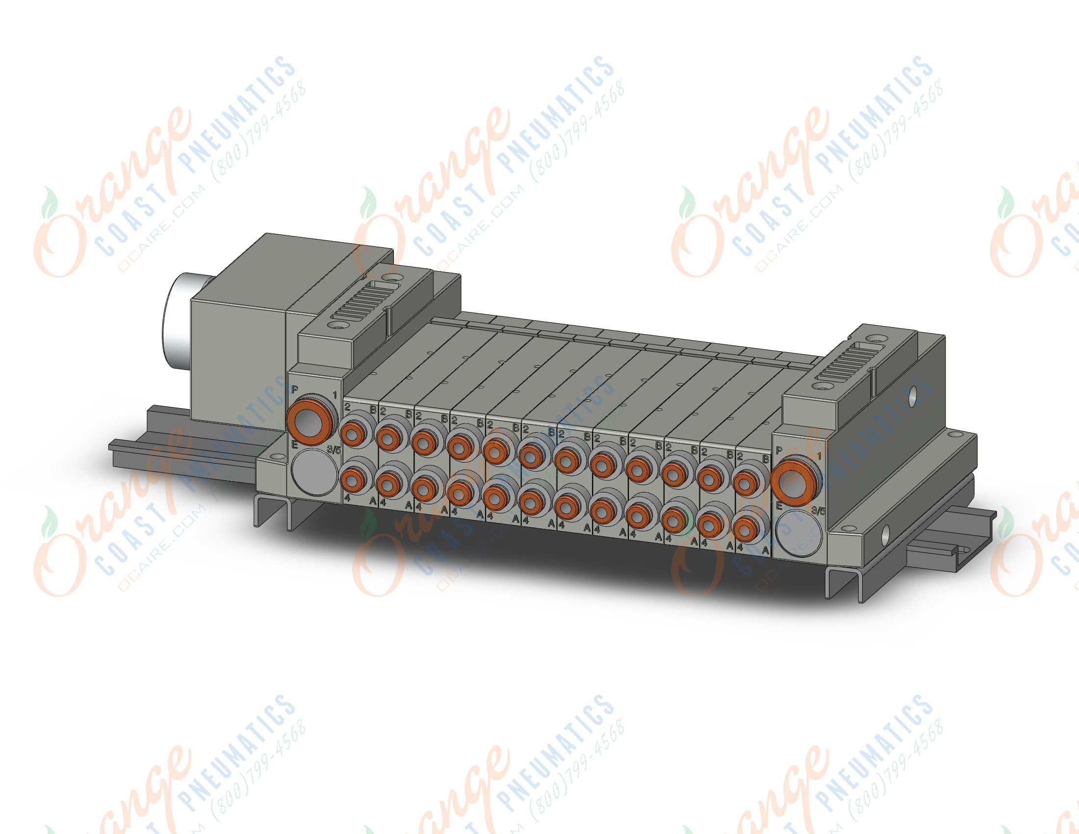 SMC SS5V1-W10CD-12BS-N1-D "ss5v 12 station manifold, 4/5 PORT SOLENOID VALVE