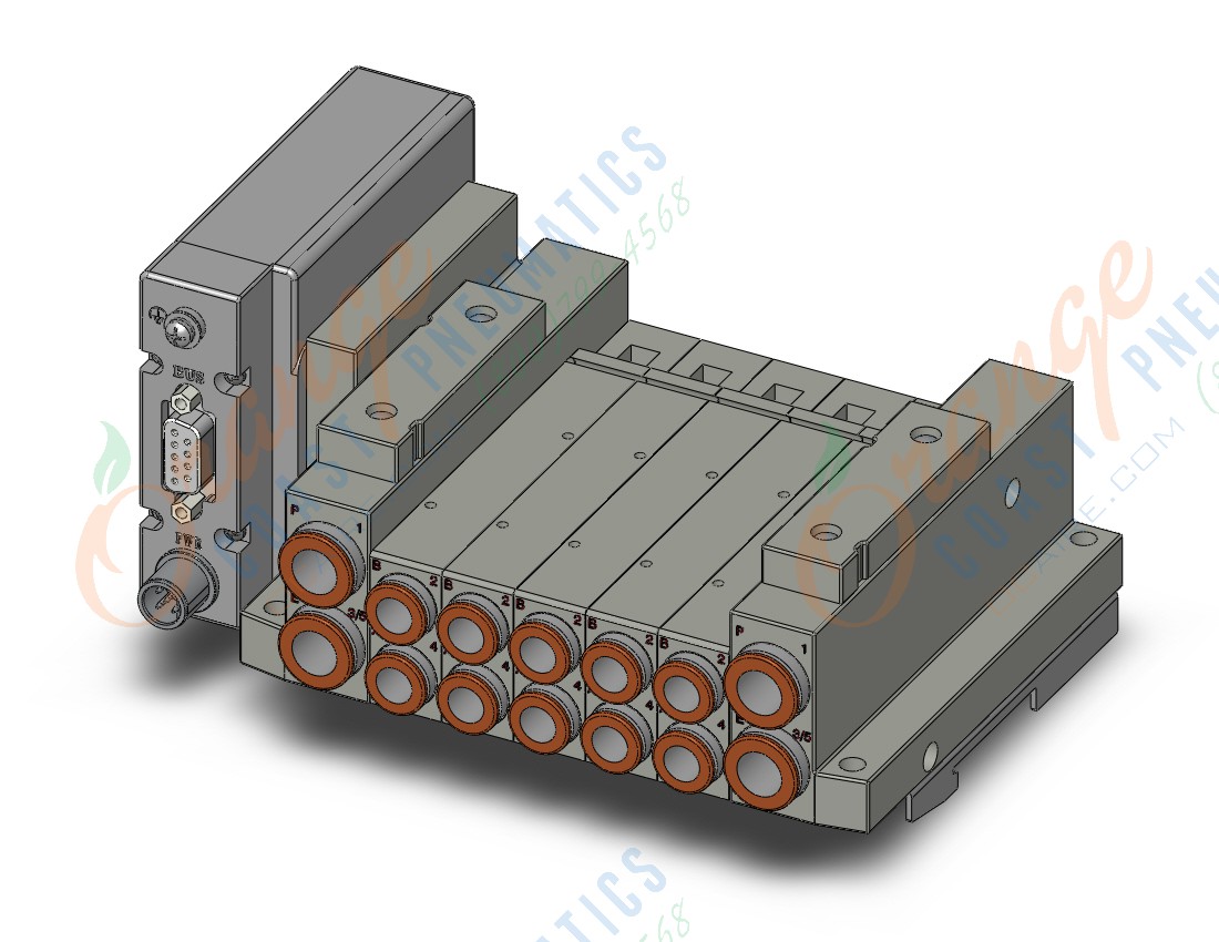 SMC SS5V2-10S1NCD-05B-C8-D0 "ss5v 05 station manifold, 4/5 PORT SOLENOID VALVE