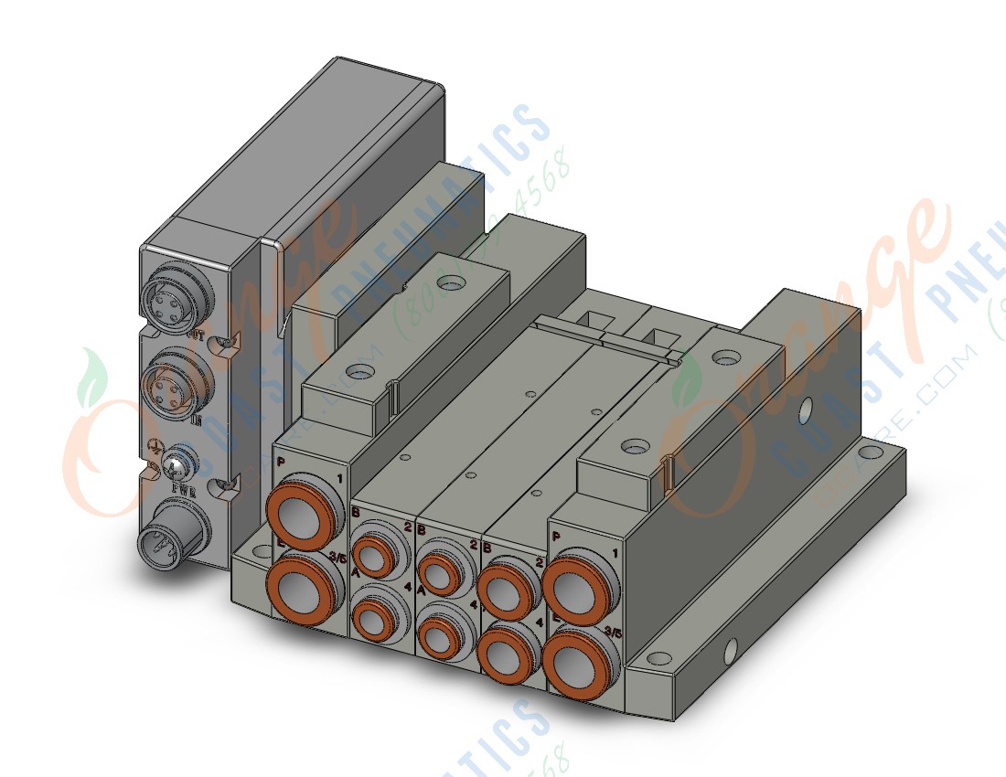 SMC SS5V2-W10S1EBND-03B-C6 "ss5v 03 station manifold, 4/5 PORT SOLENOID VALVE