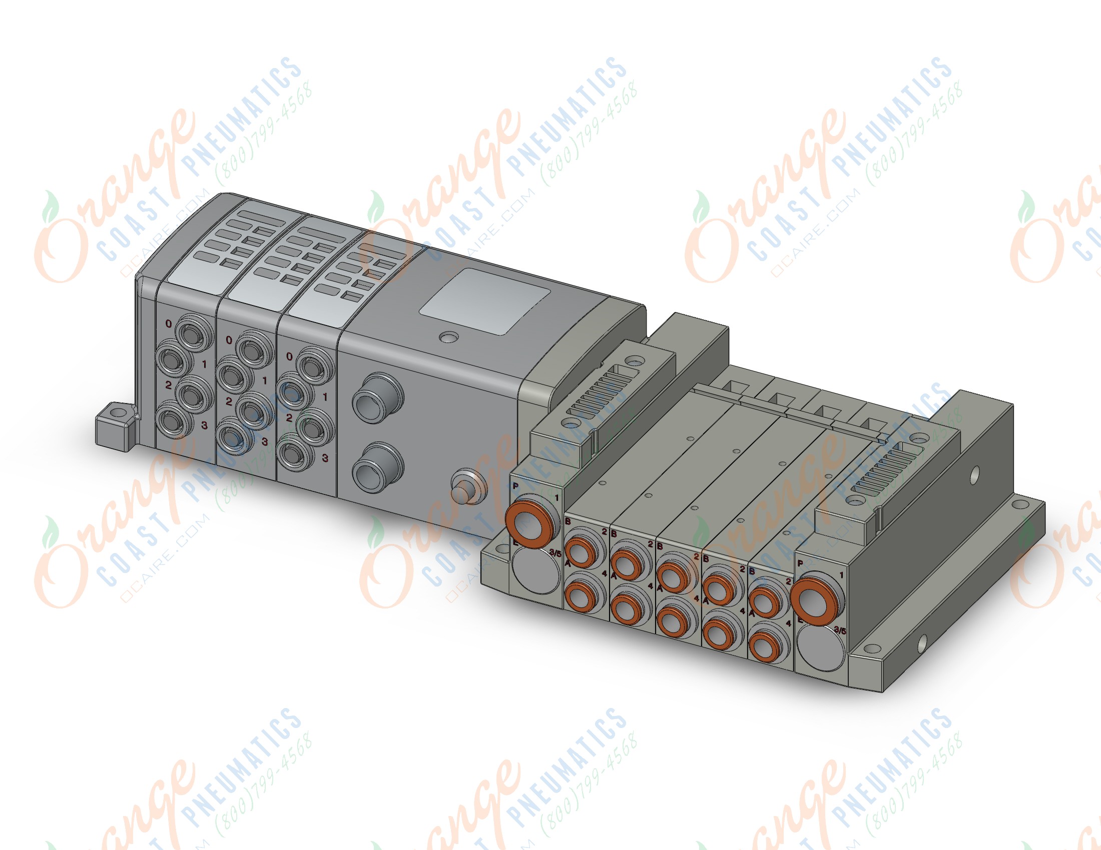 SMC SS5V2-W10S1ZEN33ND-05BS-N7 "ss5v 05 station manifold, 4/5 PORT SOLENOID VALVE