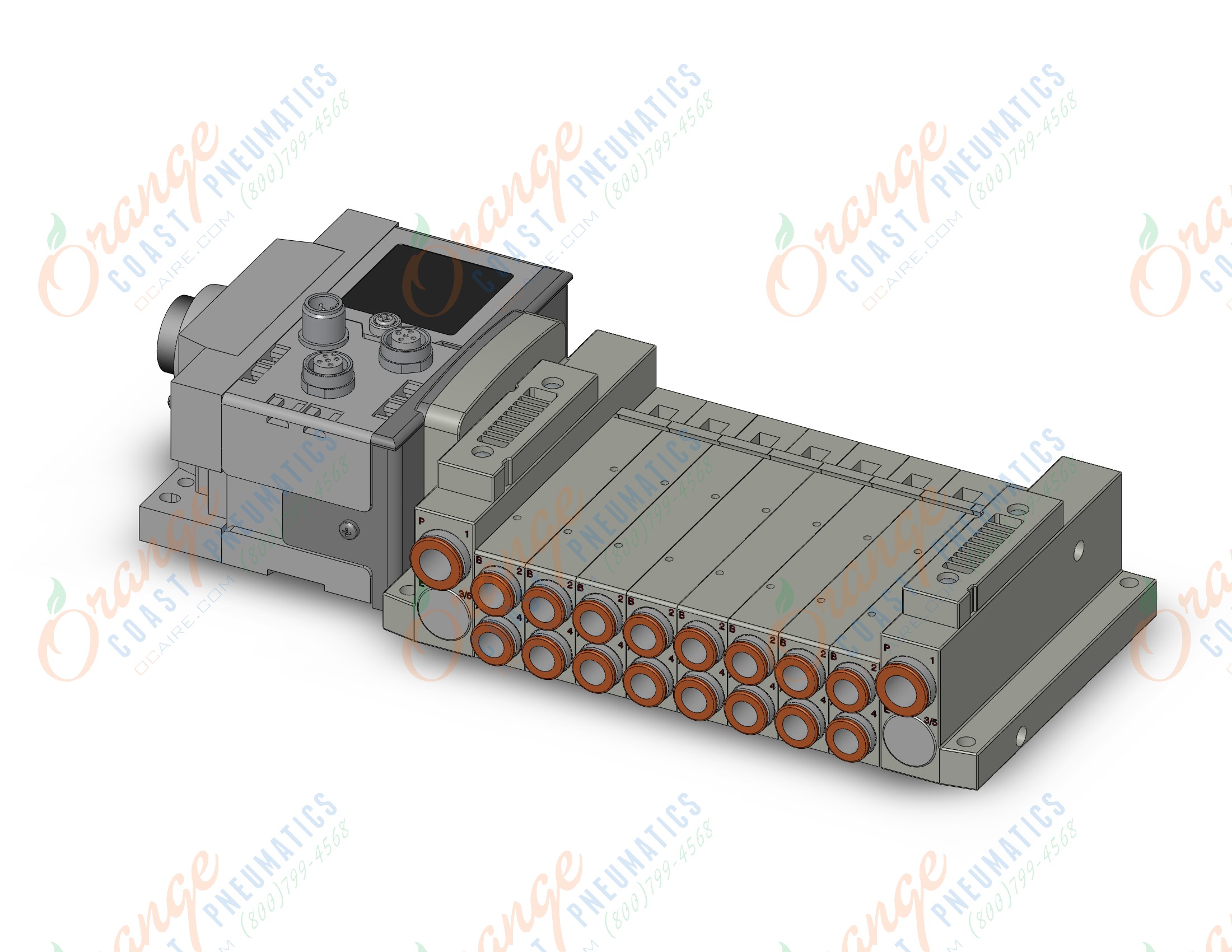 SMC SS5V2-W10S6V3D-08BS-C8 "ss5v 08 station manifold, 4/5 PORT SOLENOID VALVE