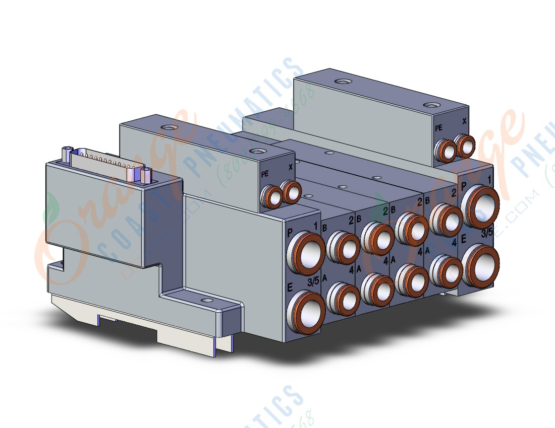 SMC SS5V3-10FD1-04BR-C8-D0 "ss5v 04 station manifold, 4/5 PORT SOLENOID VALVE