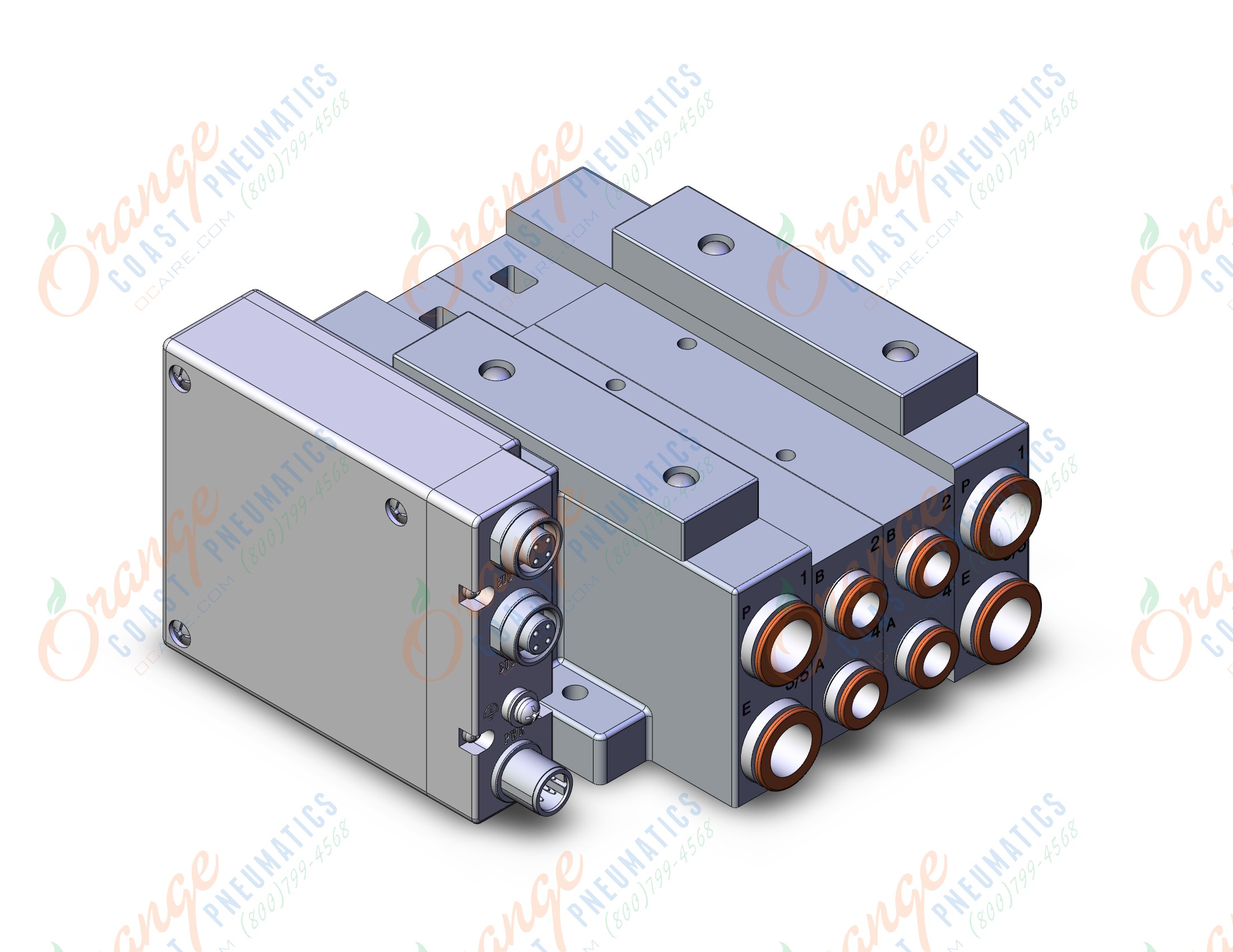 SMC SS5V3-W10S1DAND-02B-C8 "ss5v 02 station manifold, 4/5 PORT SOLENOID VALVE