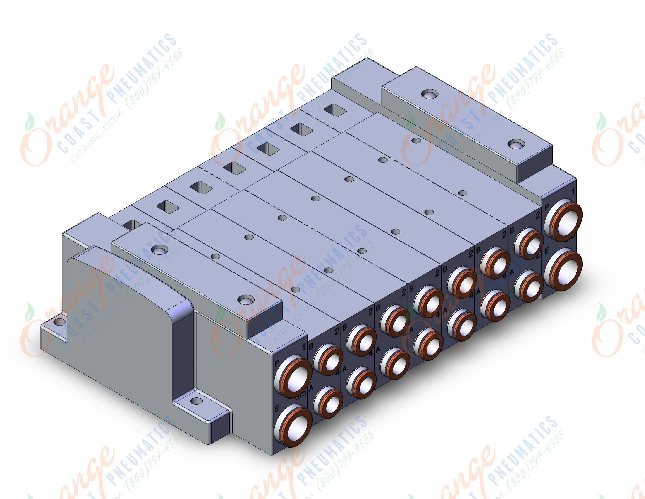 SMC SS5V3-W10S60D-07B-C10 "ss5v 07 station manifold, 4/5 PORT SOLENOID VALVE