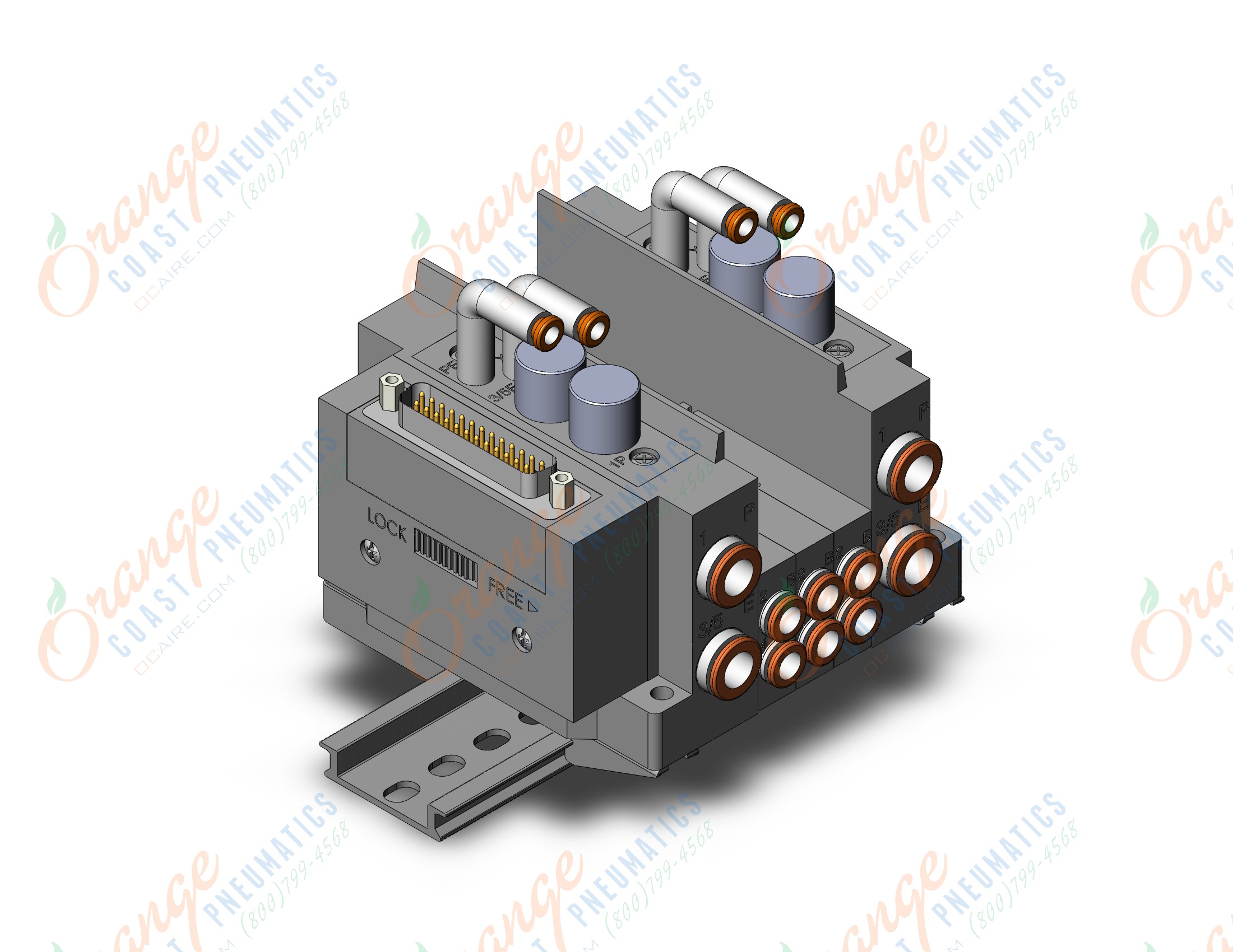 SMC SS5Y3-10F1-03BR-C6D ss5y3 3 sta manifold base, 4/5 PORT SOLENOID VALVE