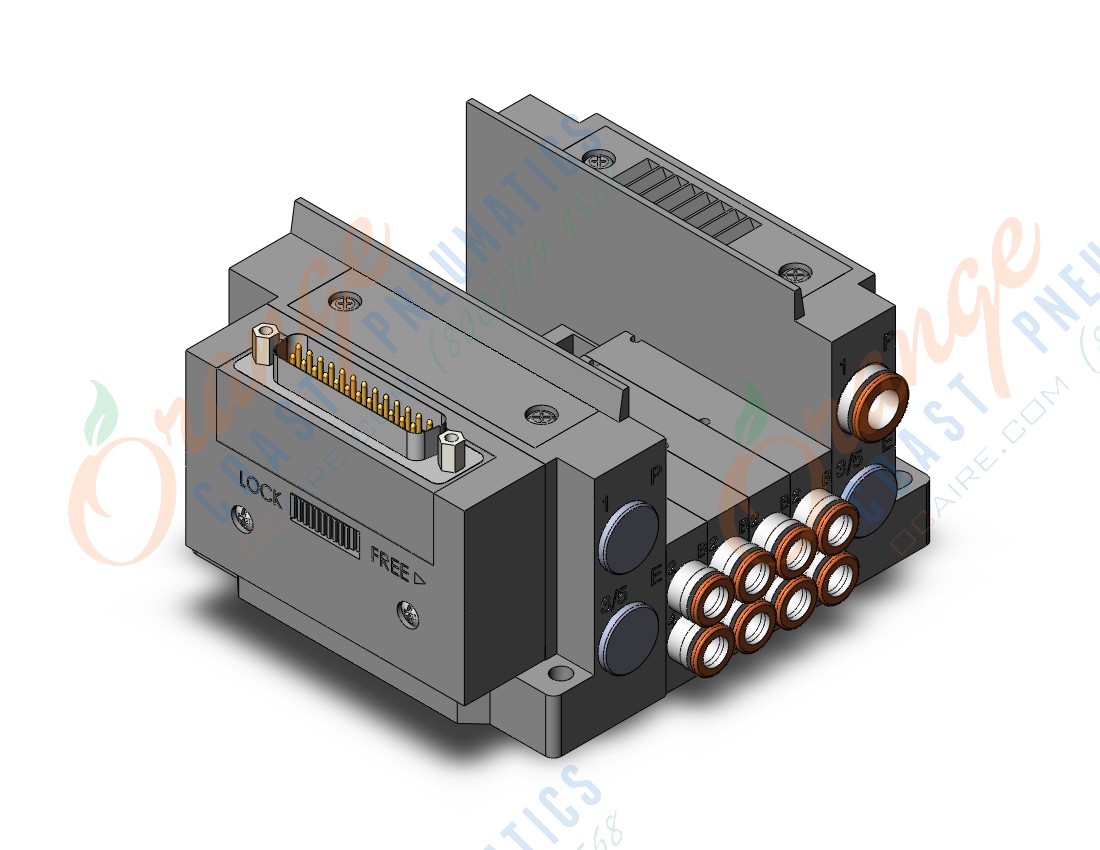 SMC SS5Y3-10F1-04US-N7AA ss5y3 4 sta manifold base, 4/5 PORT SOLENOID VALVE