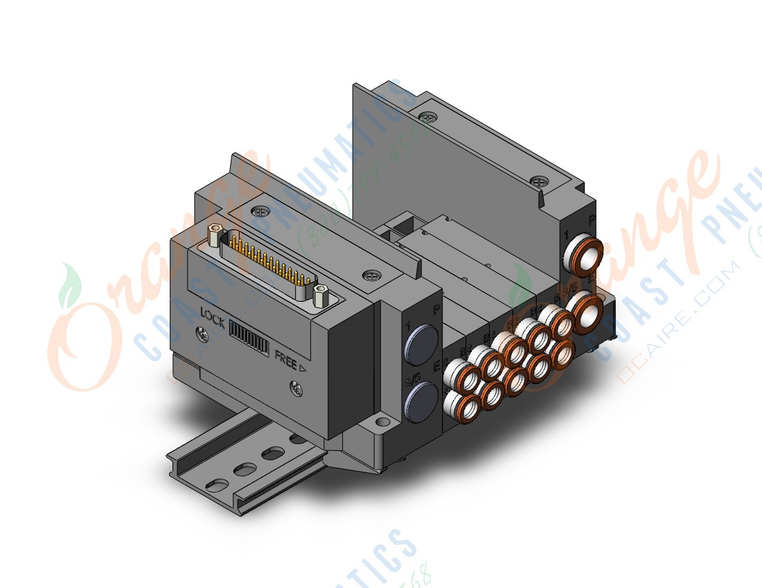 SMC SS5Y3-10F1-05U-N7D ss5y3 5 sta manifold base, 4/5 PORT SOLENOID VALVE