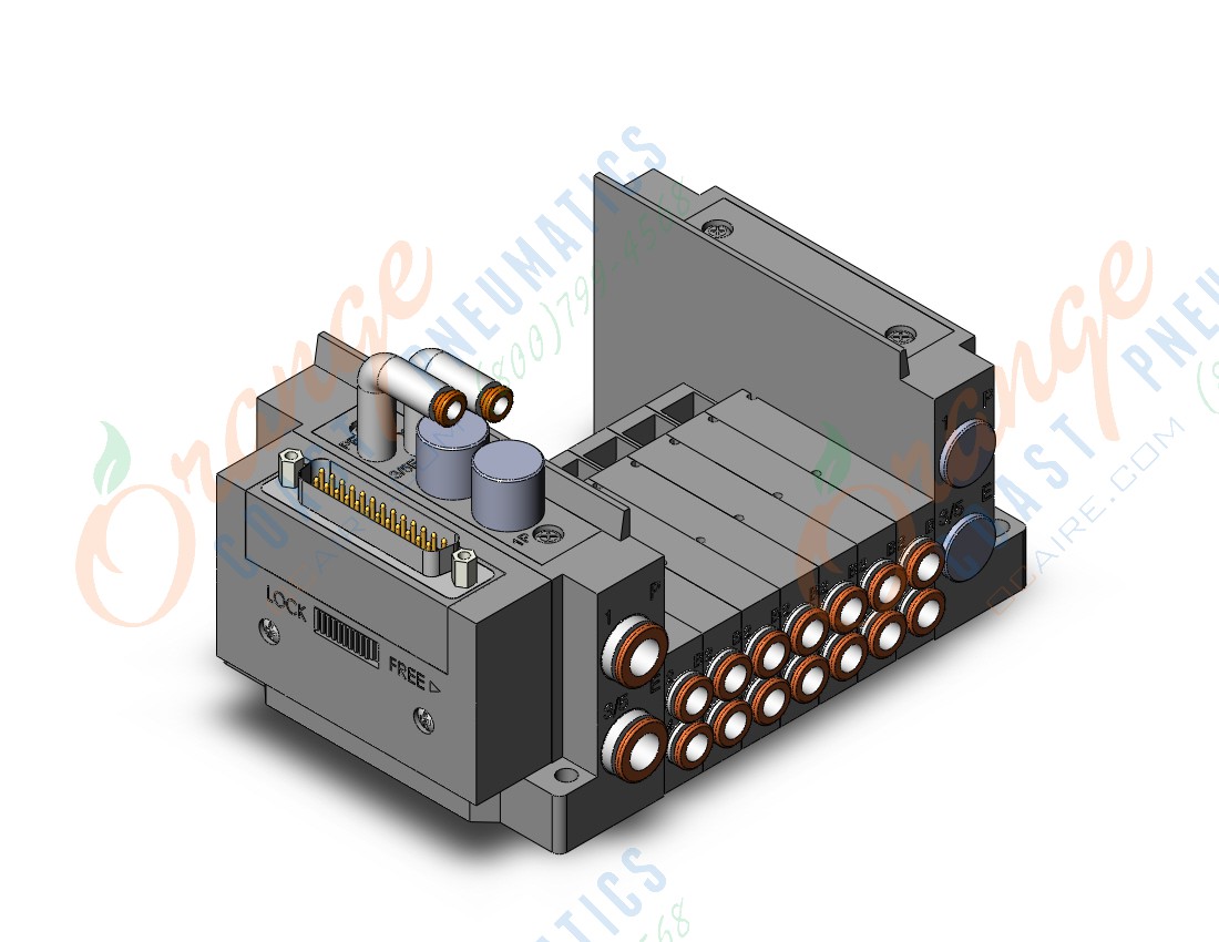 SMC SS5Y3-10F1-07DR-C6 ss5y3 7 sta manifold base, 4/5 PORT SOLENOID VALVE