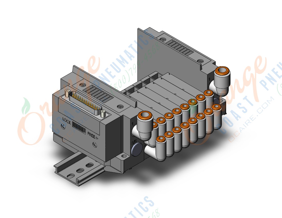 SMC SS5Y3-10F1-08BS-L4A ss5y3 8 sta manifold base, 4/5 PORT SOLENOID VALVE