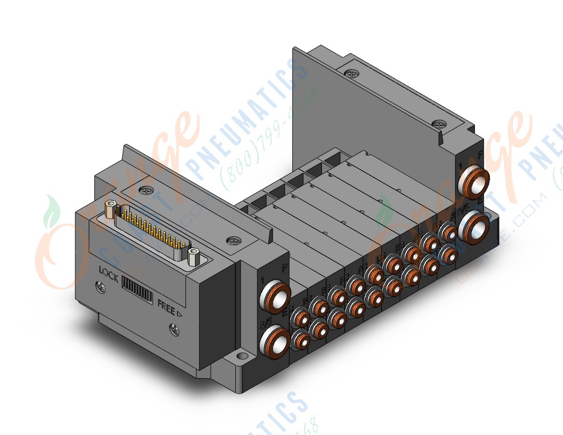 SMC SS5Y3-10F1-09B-C3 ss5y3 9 sta manifold base, 4/5 PORT SOLENOID VALVE