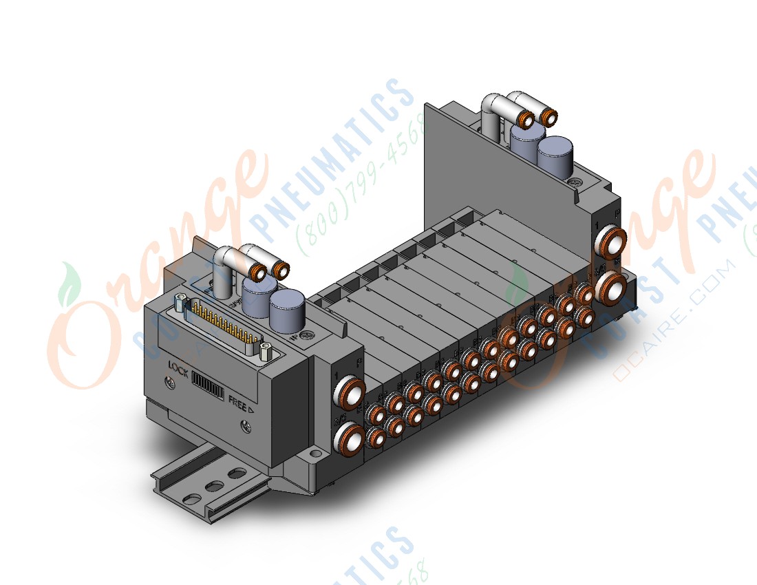 SMC SS5Y3-10F1-12BR-C4D ss5y3 12 sta manifold base, 4/5 PORT SOLENOID VALVE