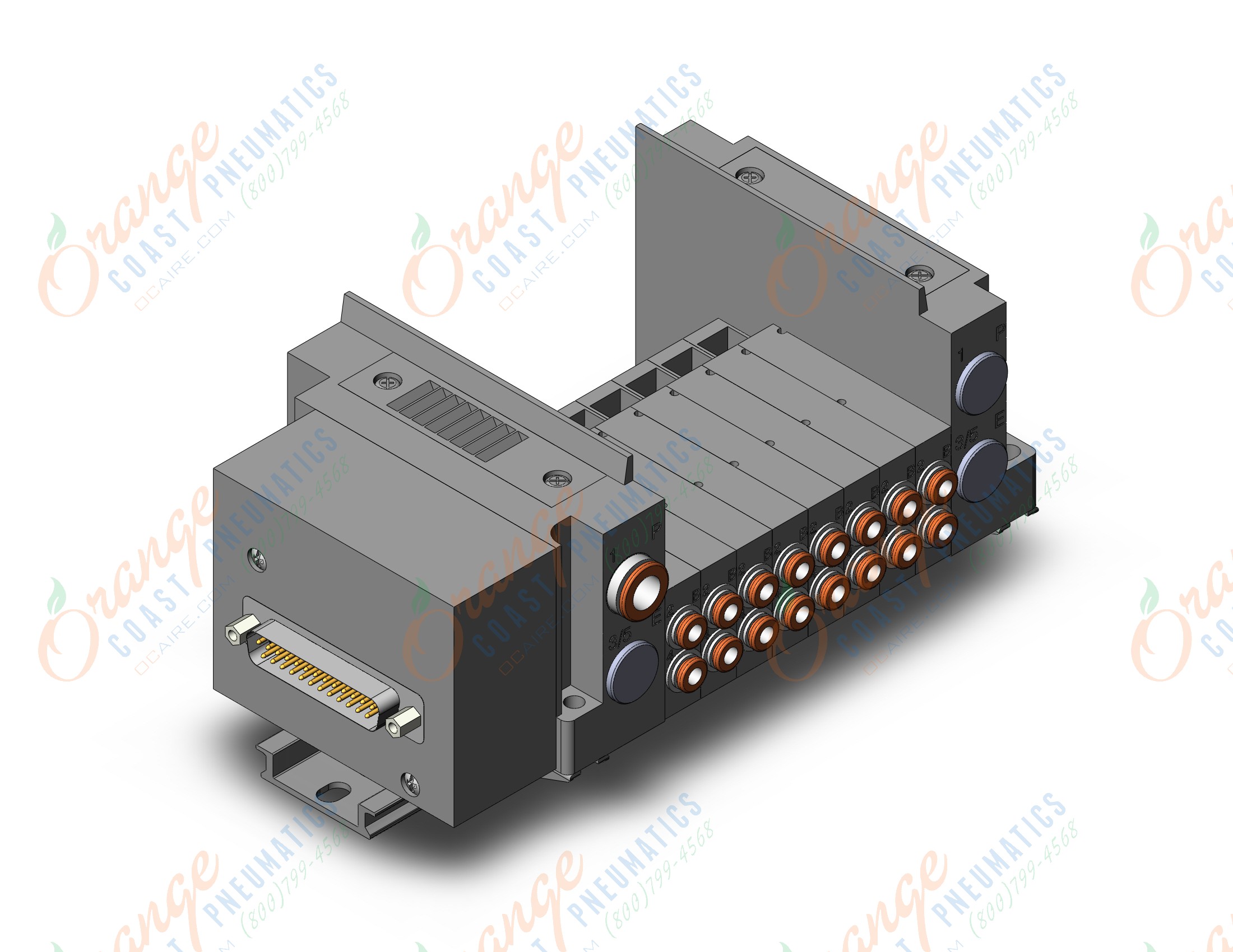 SMC SS5Y3-10FW2-08DS-C4D ss5y3 8 sta manifold base, 4/5 PORT SOLENOID VALVE