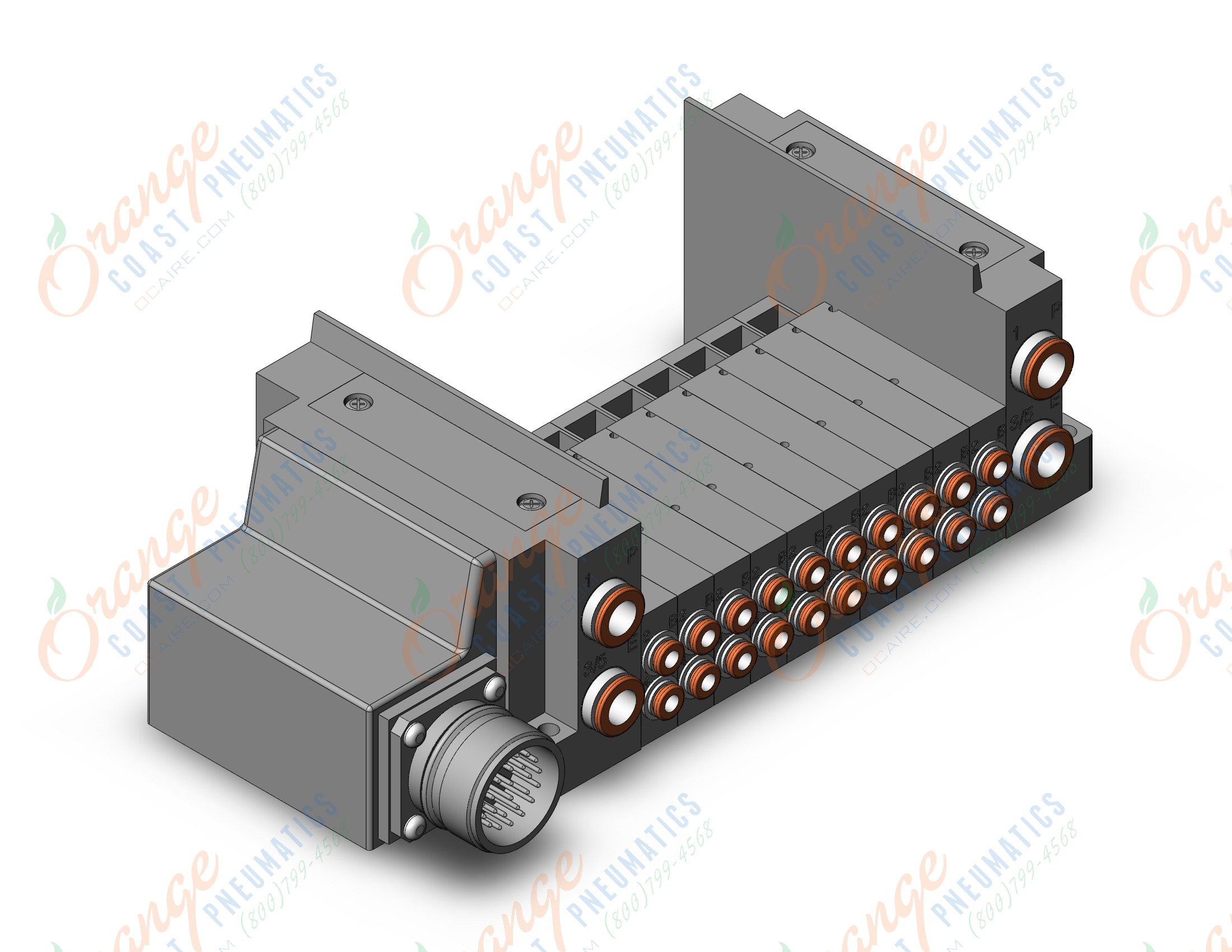 SMC SS5Y3-10M-10B-C4 ss5y3 10 sta manifold base, 4/5 PORT SOLENOID VALVE