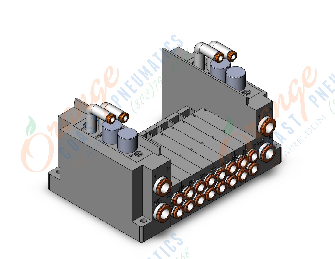 SMC SS5Y3-10S0-08BR-C6 ss5y3 8 sta manifold base, 4/5 PORT SOLENOID VALVE