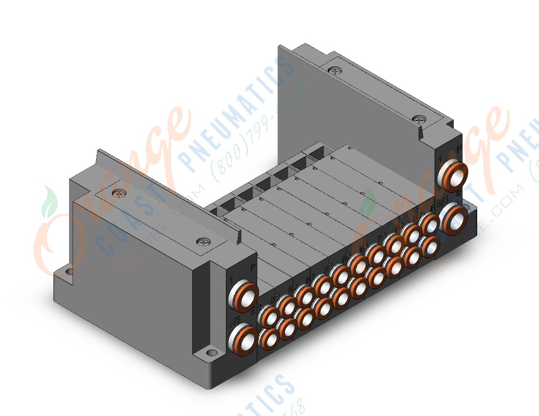 SMC SS5Y3-10S0-10B-C6AA ss5y3 10 sta manifold base, 4/5 PORT SOLENOID VALVE