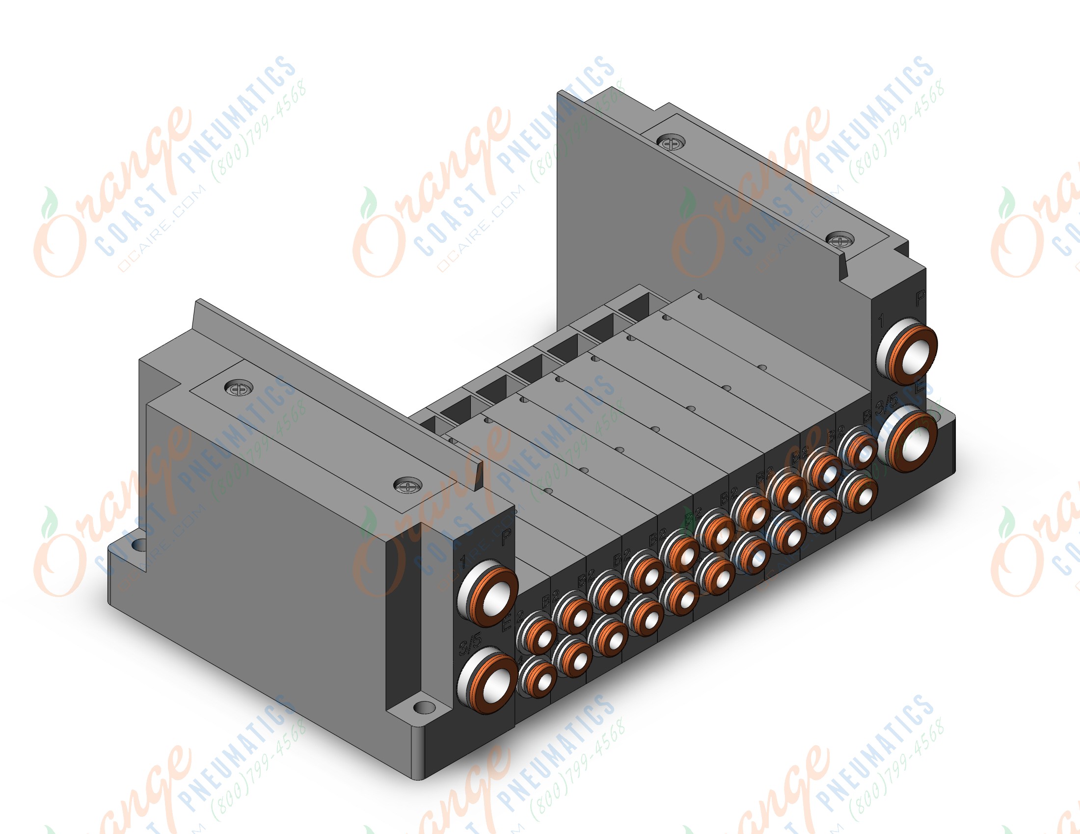 SMC SS5Y3-10S0-10B-N3 ss5y3 10 sta manifold base, 4/5 PORT SOLENOID VALVE