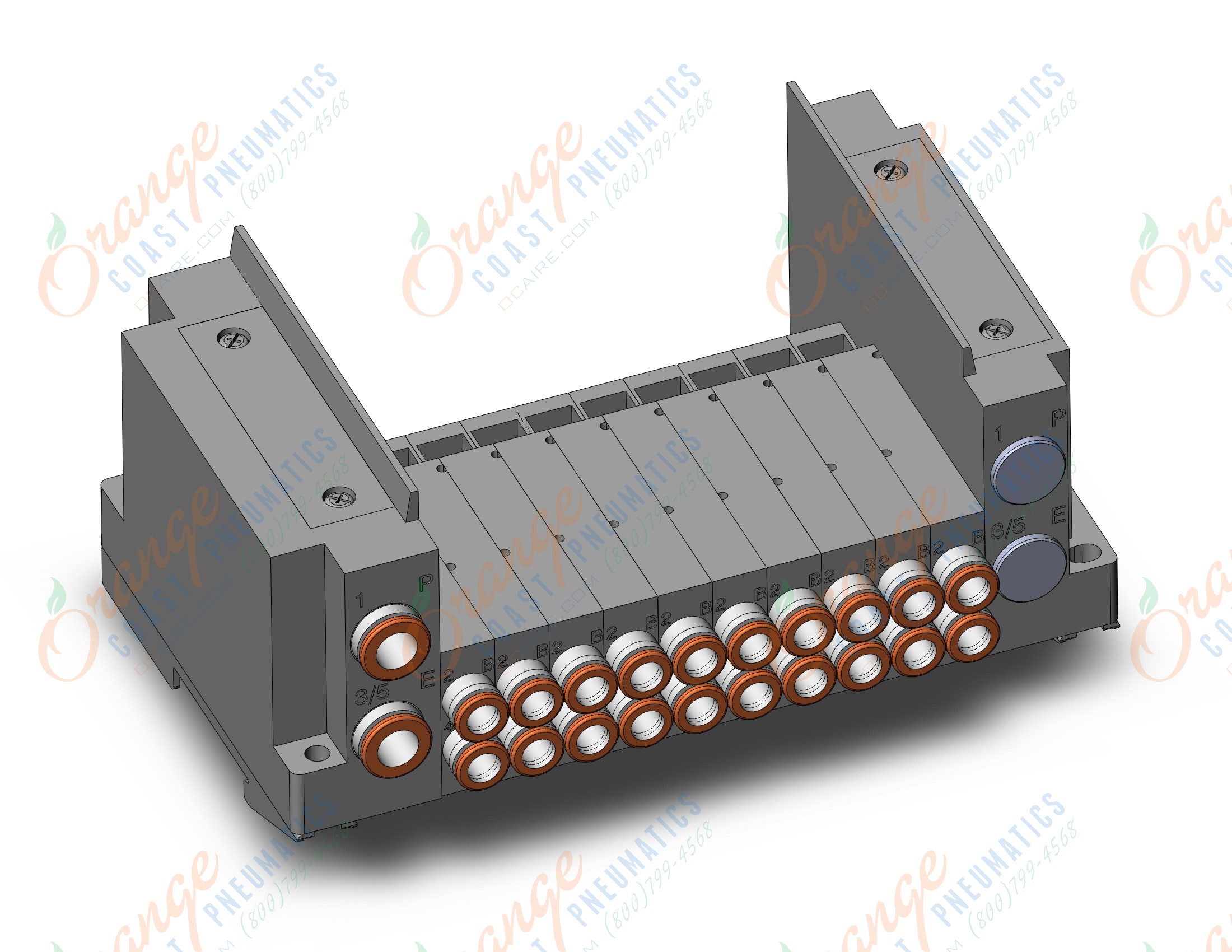 SMC SS5Y3-10S0-10D-N7D0 ss5y3 10 sta manifold base, 4/5 PORT SOLENOID VALVE