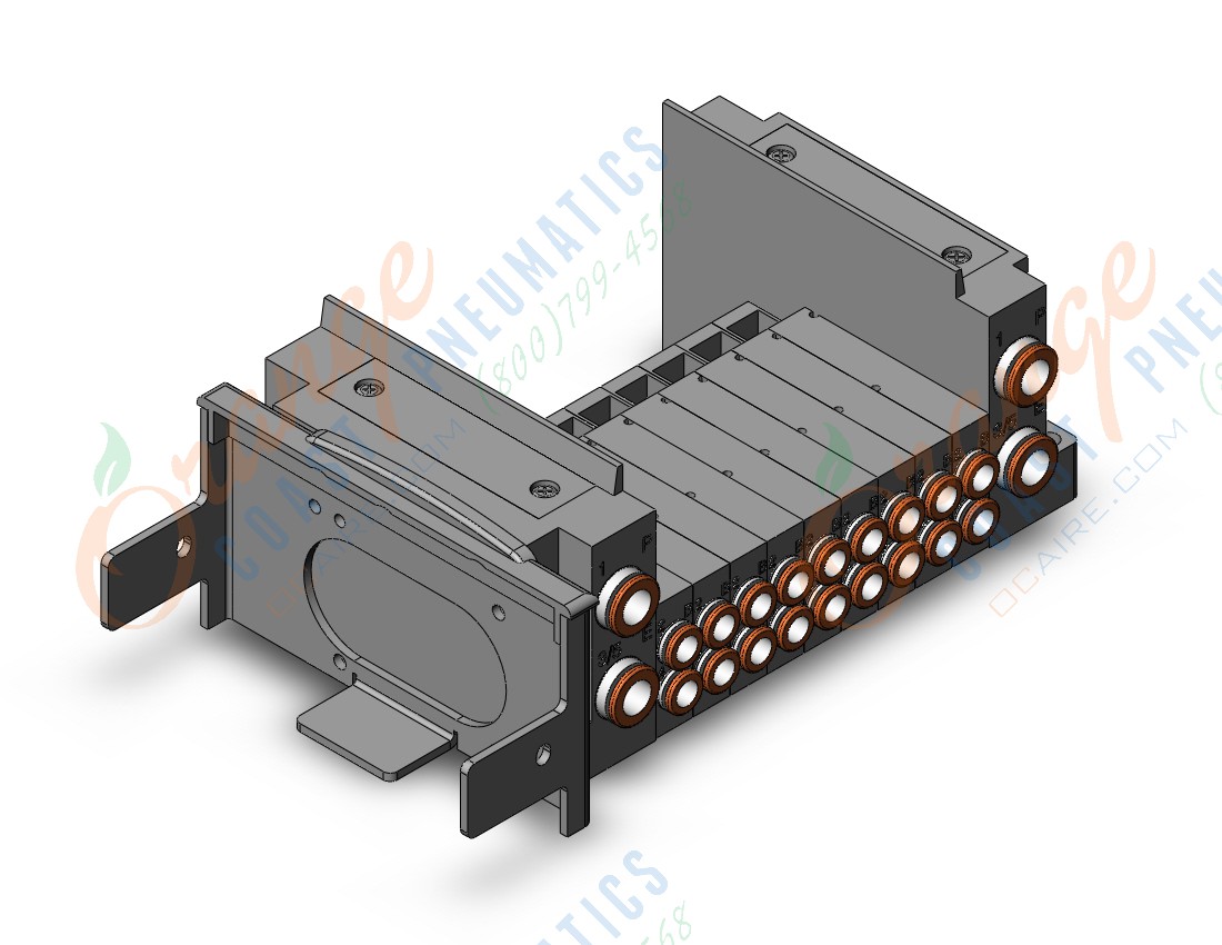 SMC SS5Y3-10S60-09B-C6 ss5y3 9 sta manifold base, 4/5 PORT SOLENOID VALVE