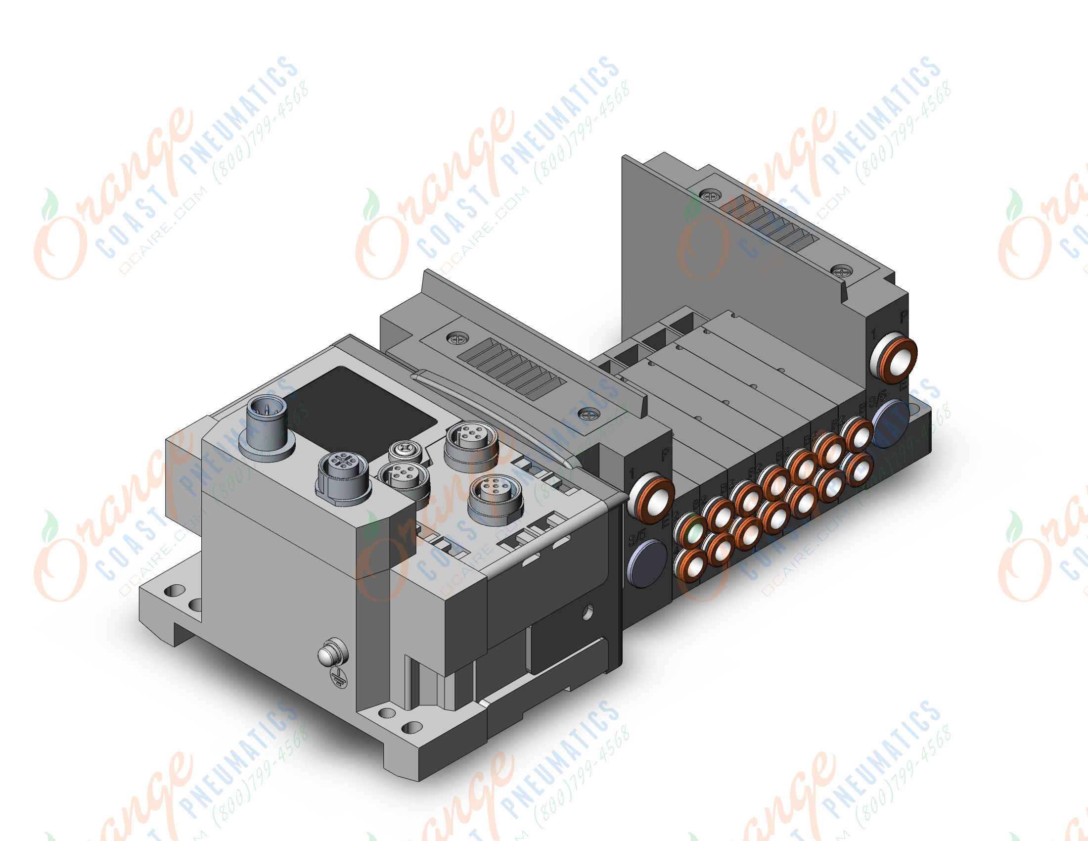 SMC SS5Y3-10S6EA4-07F-C6 ss5y3 7 sta manifold base, 4/5 PORT SOLENOID VALVE