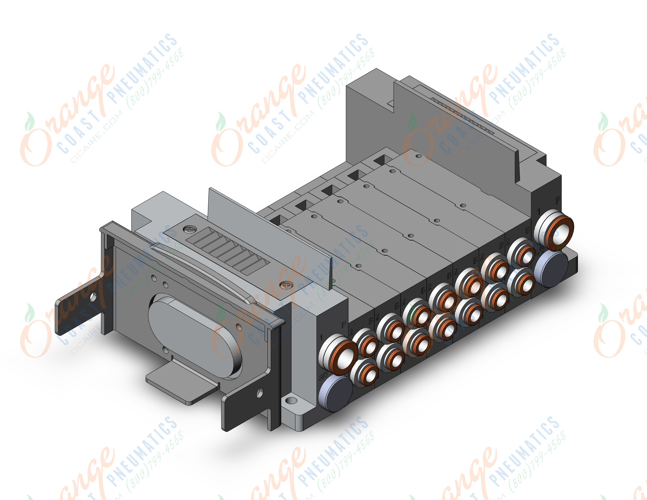 SMC SS5Y5-10S60-07F-C6 ss5y5 7 sta manifold base, 4/5 PORT SOLENOID VALVE