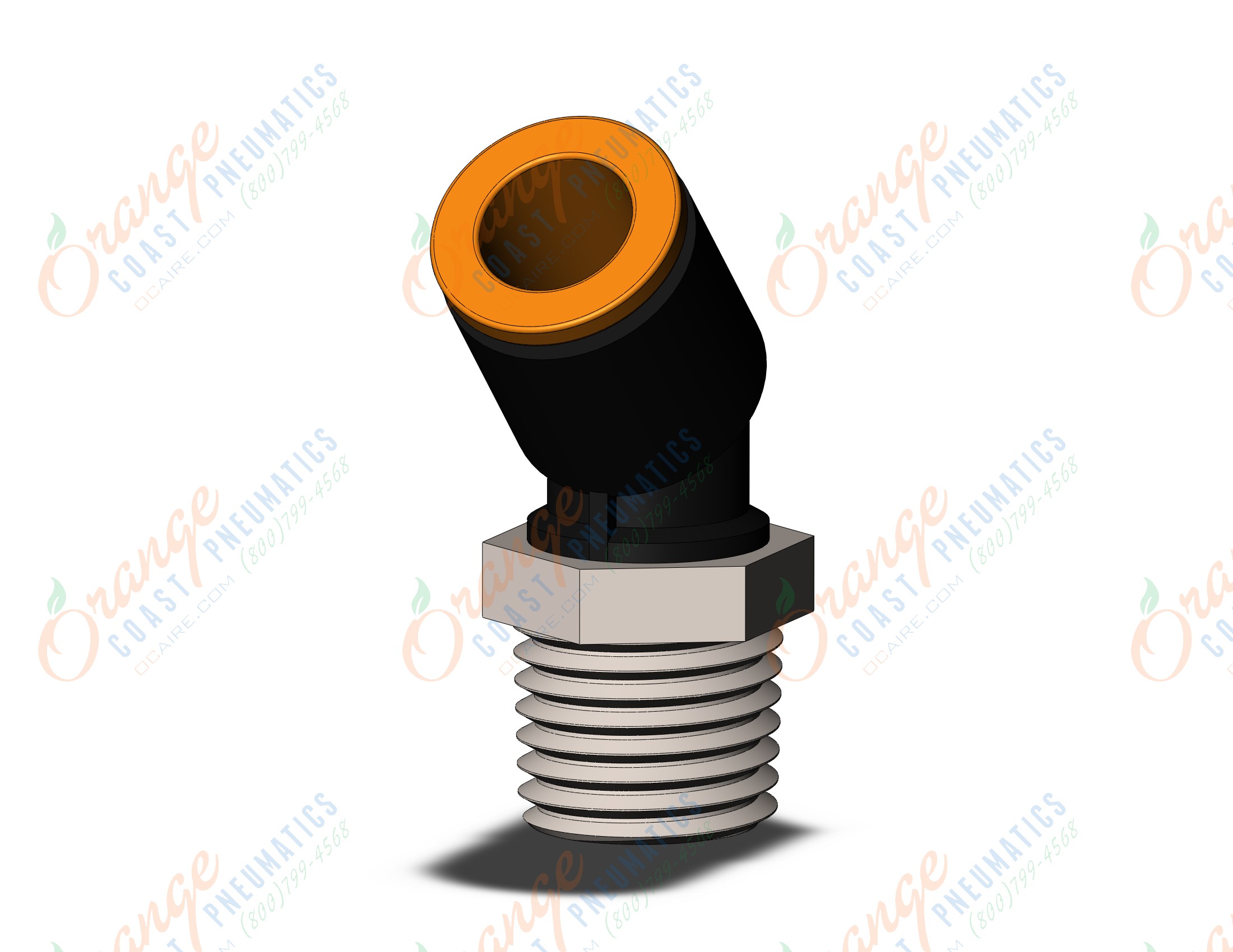 SMC KQ2K09-35NS-X35 fitting, 45 deg male elbow, ONE-TOUCH FITTING (sold in packages of 10; price is per piece)