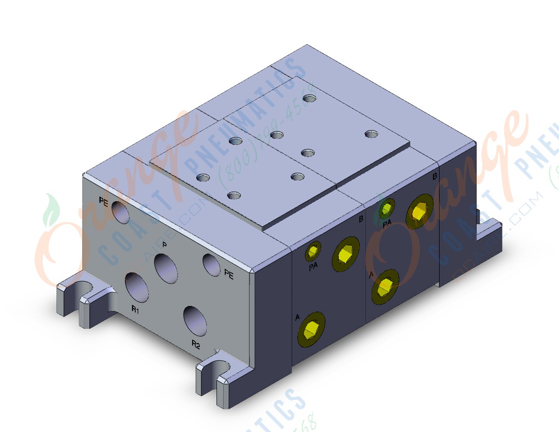 SMC VV712-03L-02B iso standard manifold, 4/5 PORT SOLENOID VALVE