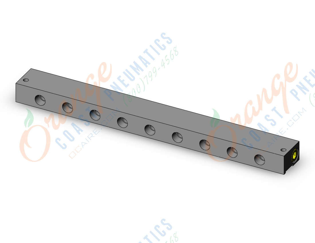 SMC VVX210B09B manifold, extruded aluminum bar, 2 PORT VALVE