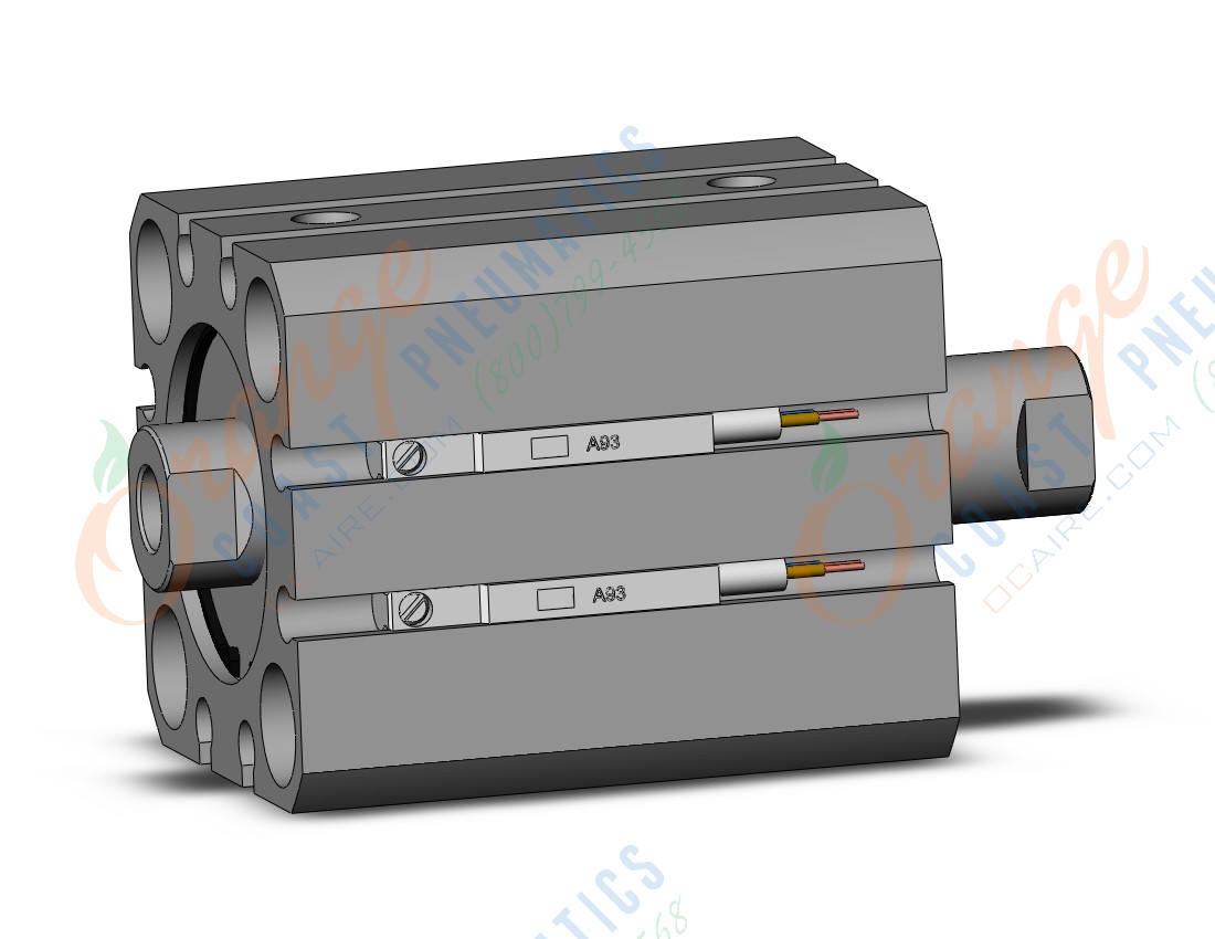 SMC CDQSWB25-10D-A93L cyl, compact, dbl rod, COMPACT CYLINDER