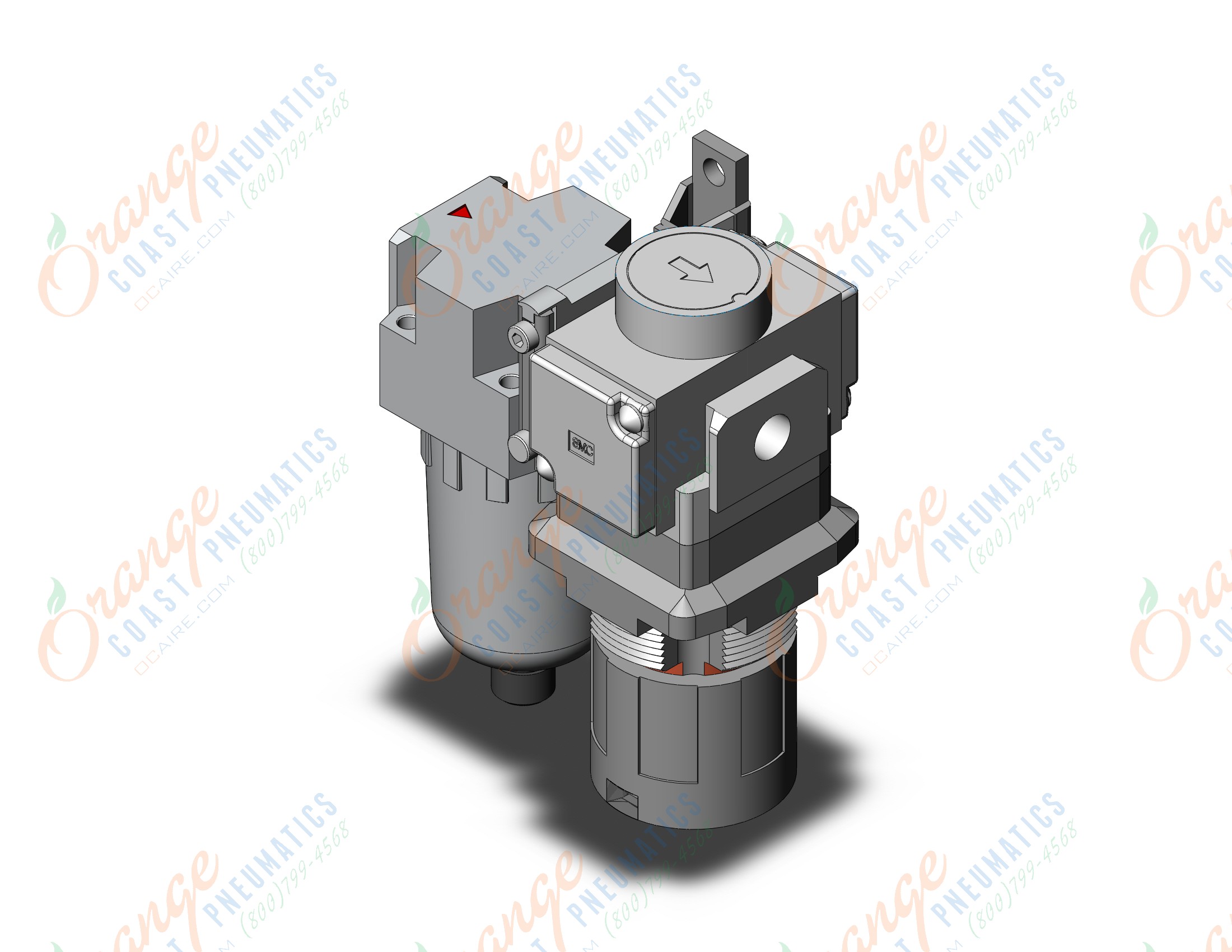 SMC ACG40B-N03G1-YZ reg w/integral pressure gauge, MODULAR F.R.L. W/GAUGE