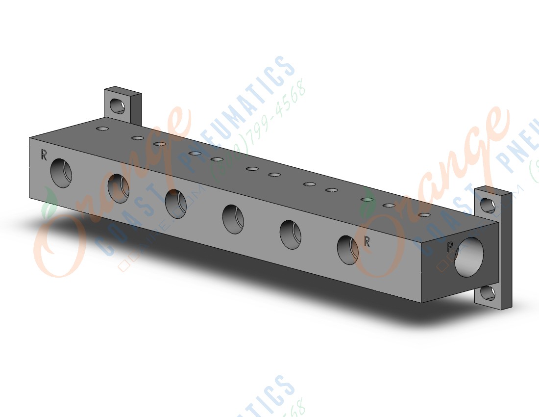 SMC VV307-01-063-02-F manifold, 6-station, 3 PORT SOLENOID VALVE