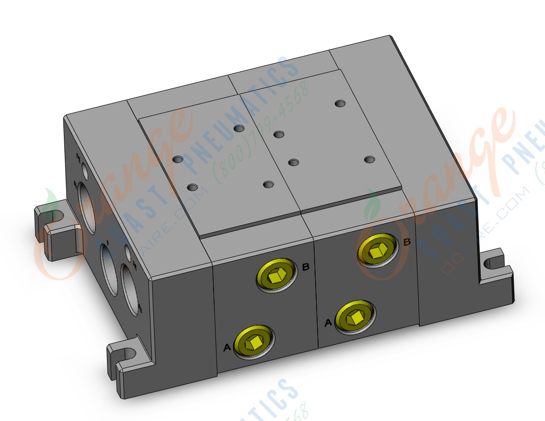 SMC VV722-04LT-06BT iso standard manifold, 4/5 PORT SOLENOID VALVE