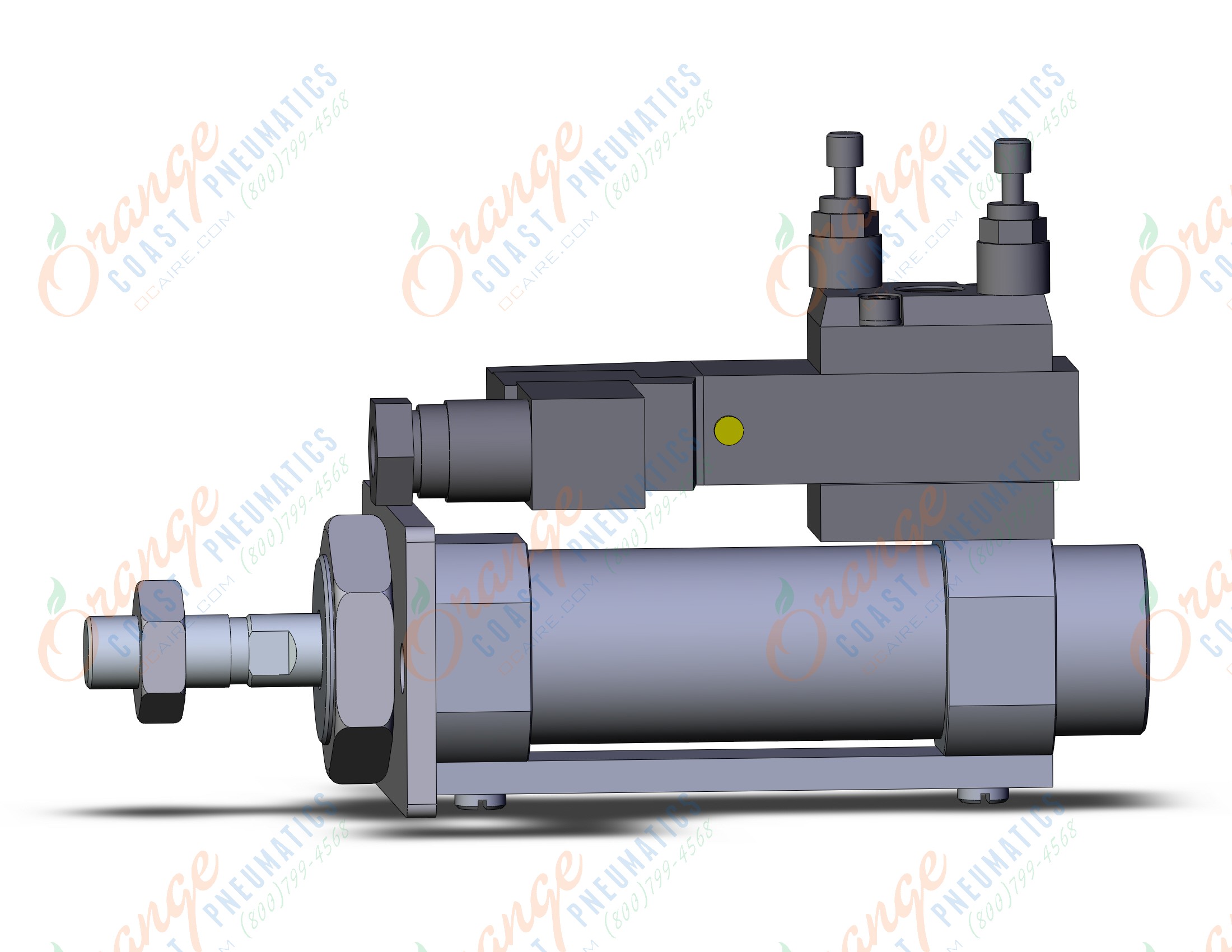 SMC CDVM5F25-25-15DZ cylinder, valve mounted, dbl acting, ROUND BODY CYLINDER W/VALVE