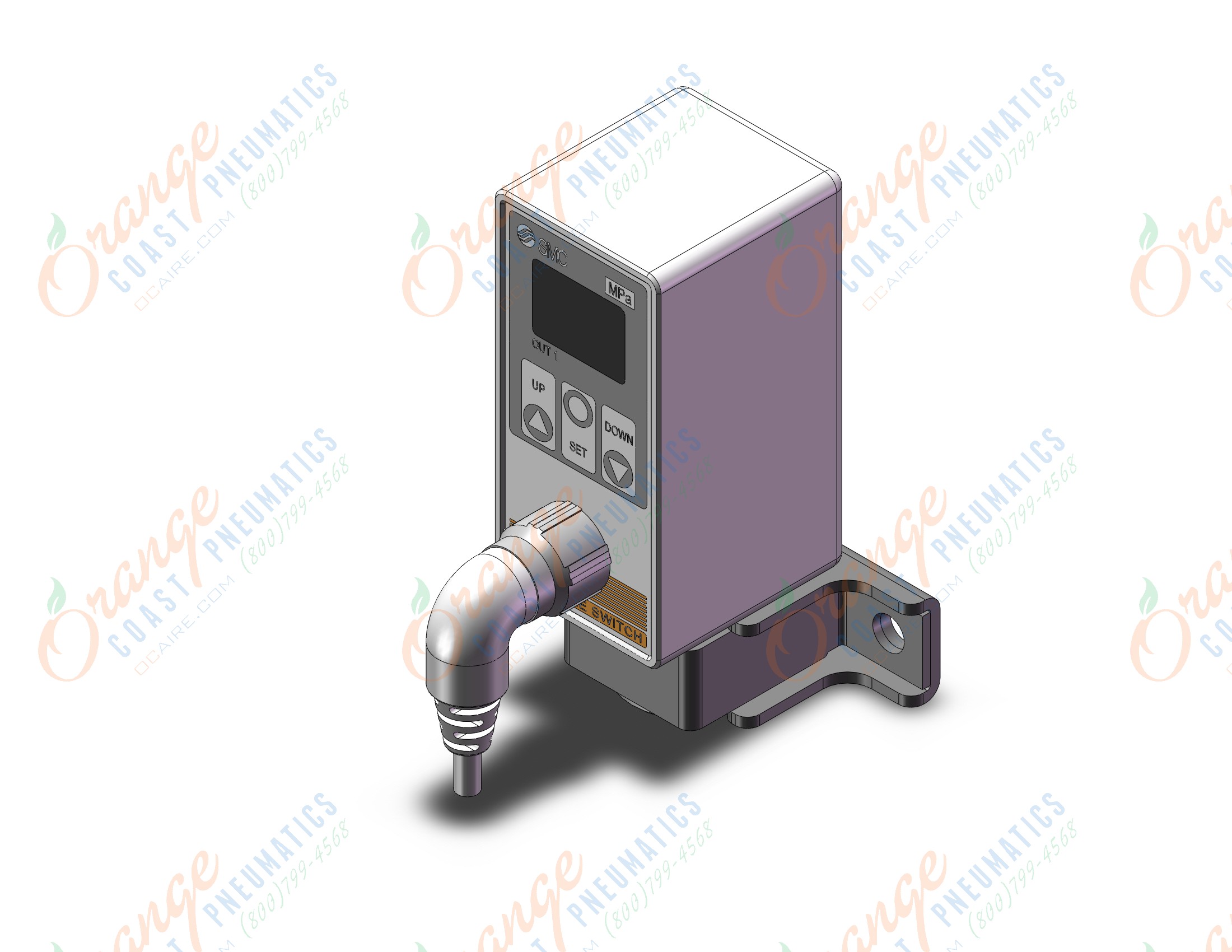 SMC ISE75H-02-67-MLA 2-color digital presssure switch for air, PRESSURE SWITCH, ISE50-80