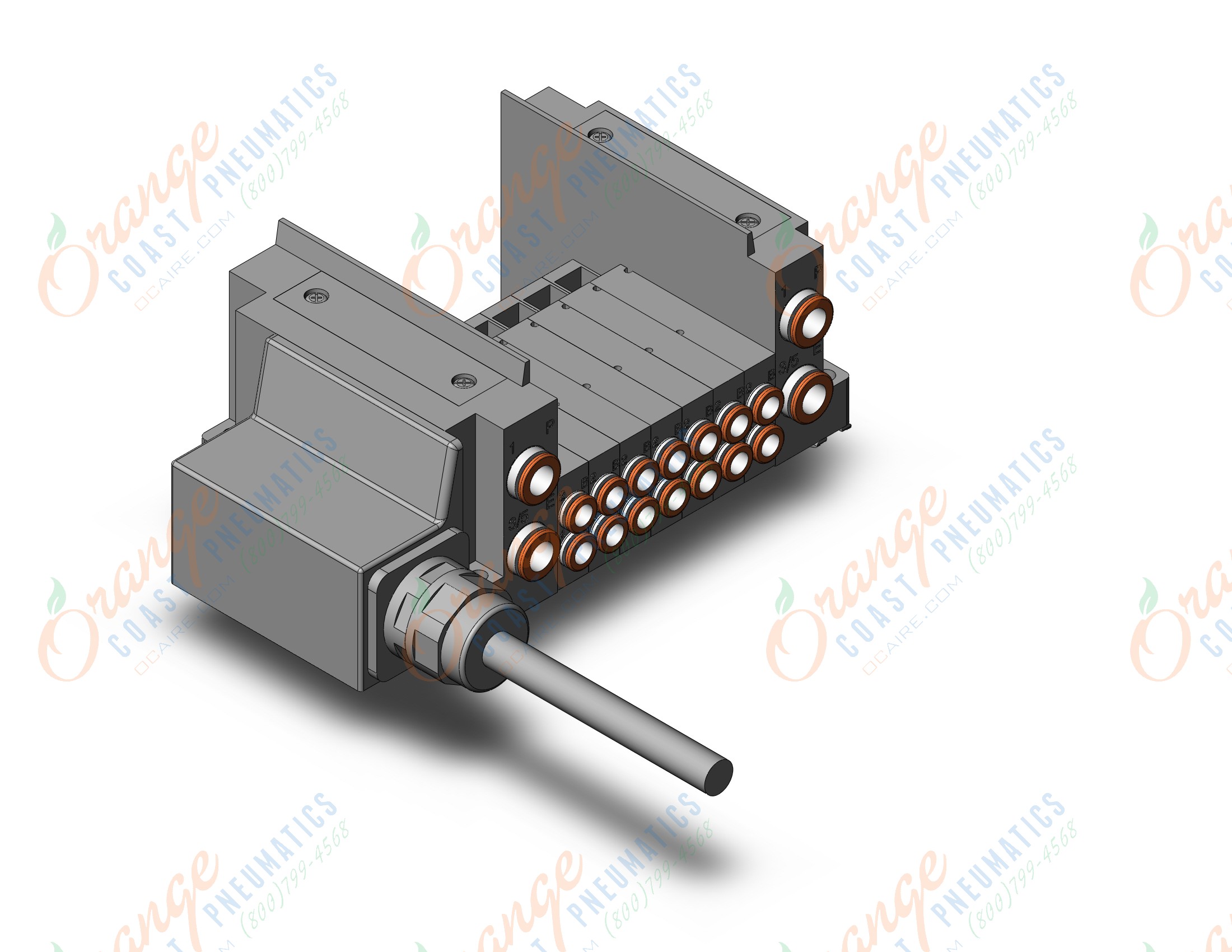SMC SS5Y3-10L21-07B-C6D ss5y3 7 sta manifold base, 4/5 PORT SOLENOID VALVE