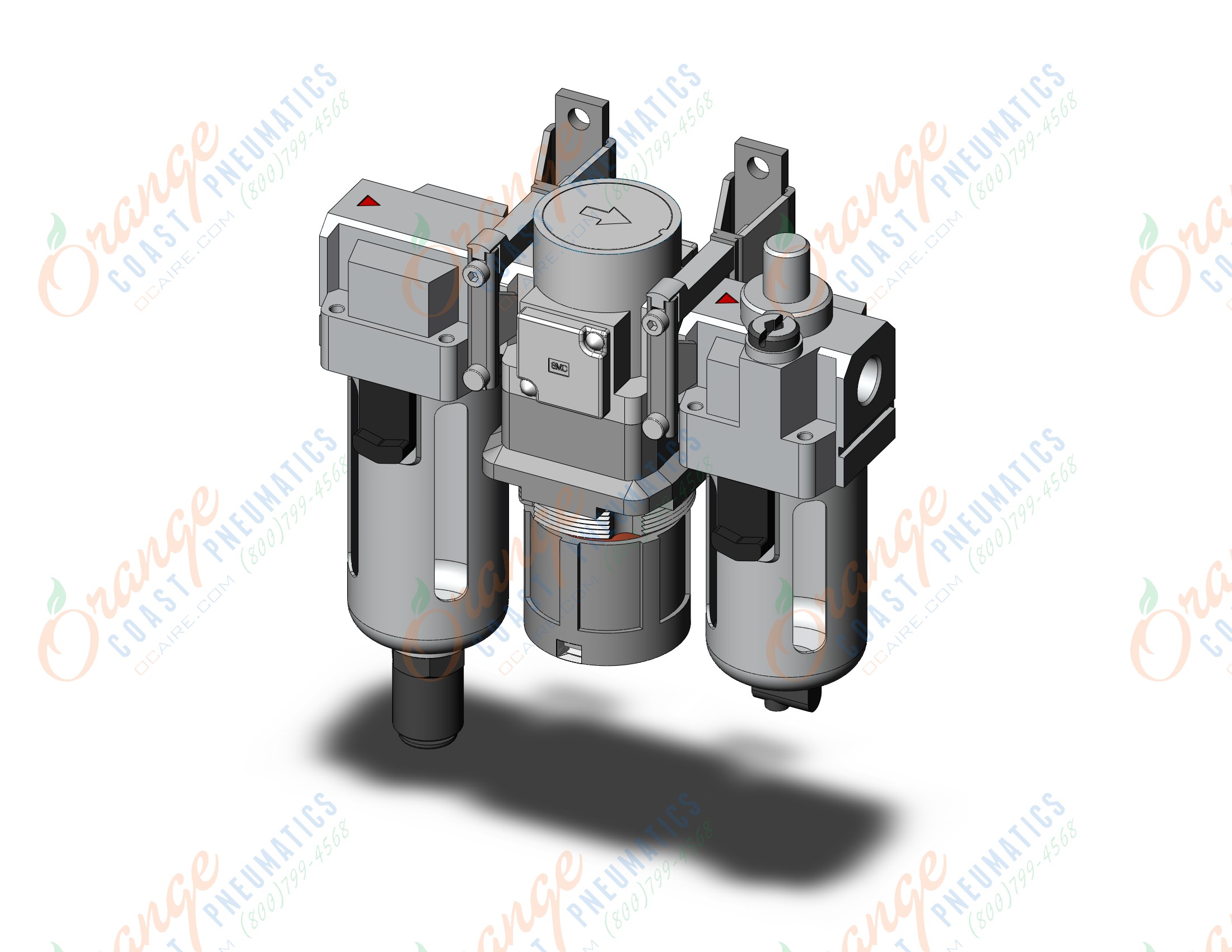 SMC ACG30-02CG1-36 reg w/integral pressure gauge, MODULAR F.R.L. W/GAUGE