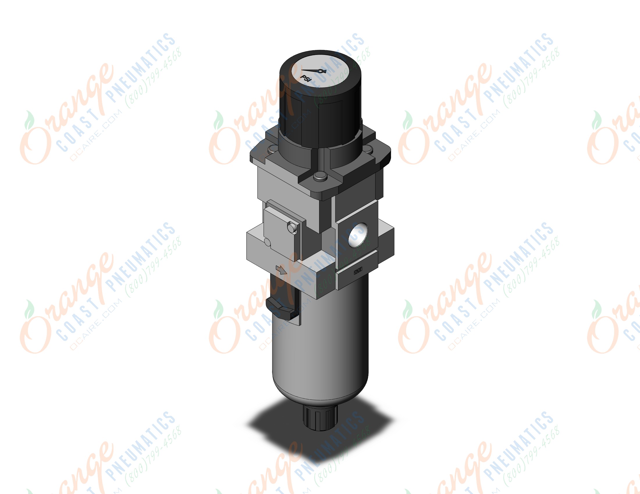 SMC AWG40-N03G1-12NZ filter/regulator w/built in gauge, FILTER/REGULATOR, MODULAR F.R.L. W/GAUGE