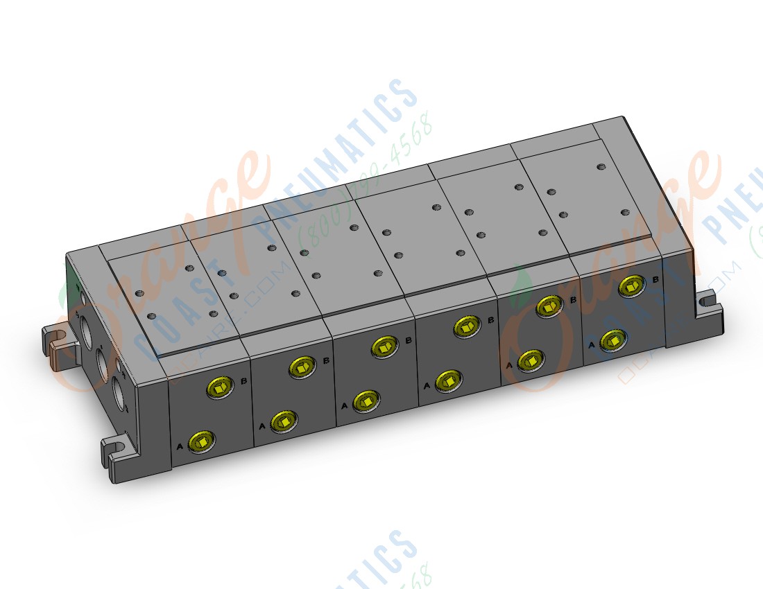 SMC VV726-03LF-04BF iso standard manifold, 4/5 PORT SOLENOID VALVE