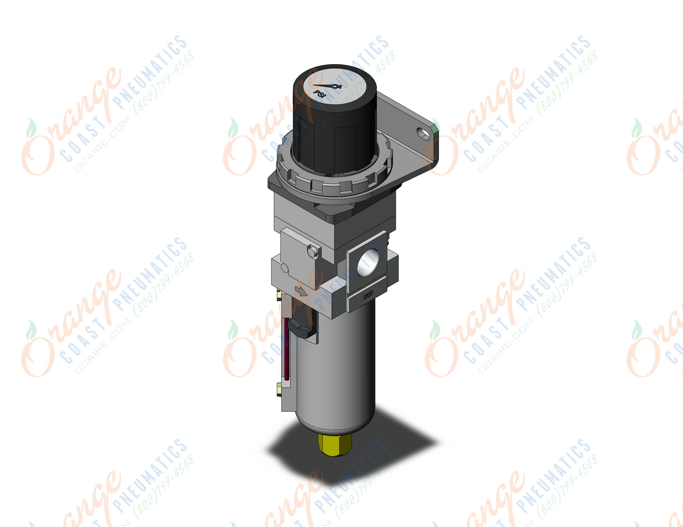 SMC AWG30-N03BG1-8JNZ filter/regulator w/built in gauge, FILTER/REGULATOR, MODULAR F.R.L. W/GAUGE