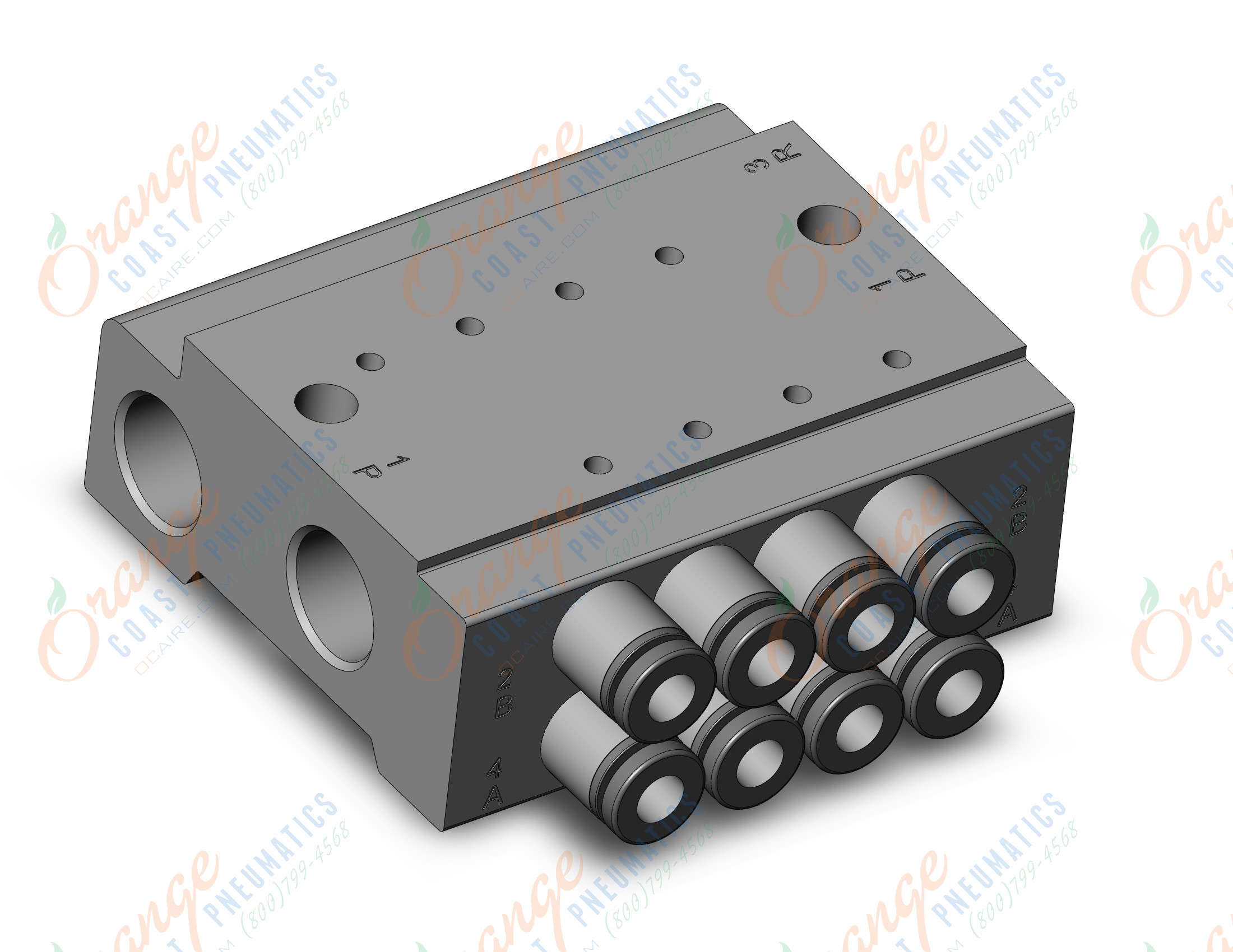 SMC SS0755-04C4FC plug lead base mount bar manifold, 3 PORT SOLENOID VALVE
