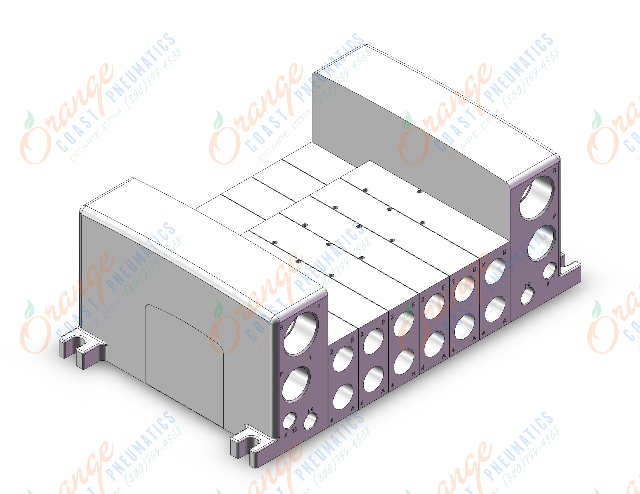 SMC VV5QC41-0603NSD60 vqc manifold, 4/5 PORT SOLENOID VALVE