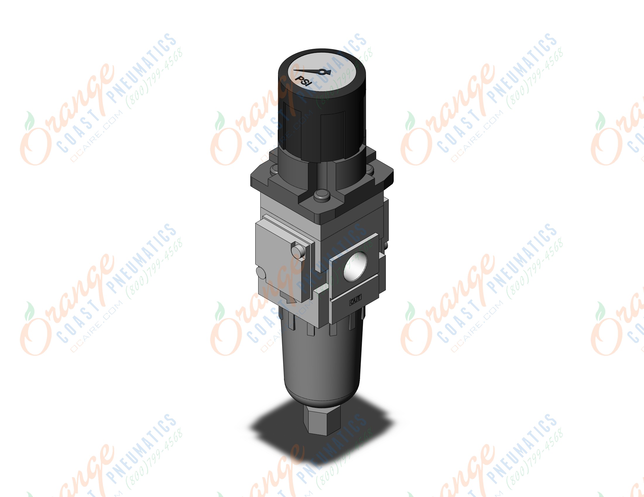 SMC AWG20K-N02G3-6CNZ filter/regulator w/built in gauge, FILTER/REGULATOR, MODULAR F.R.L. W/GAUGE