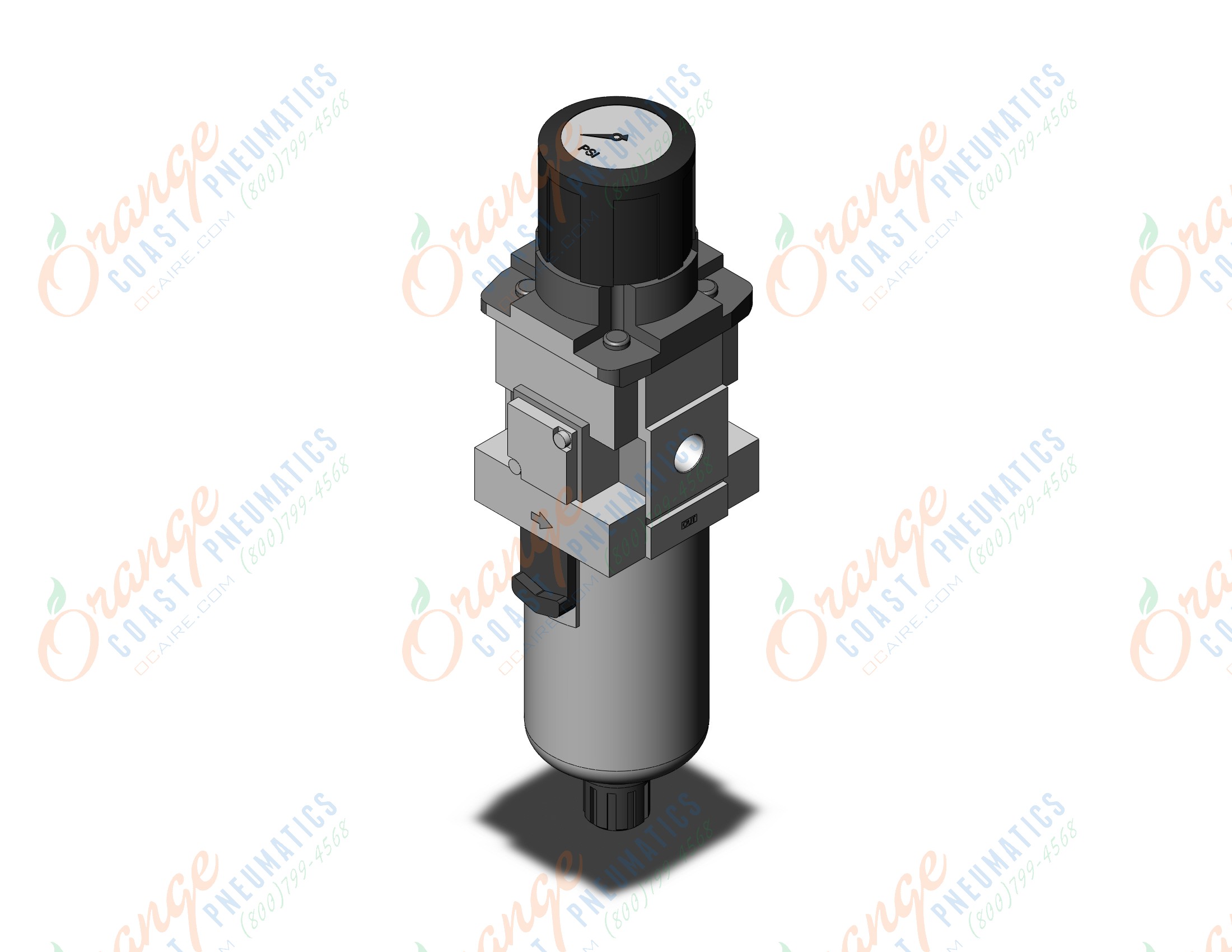 SMC AWG40-N02G1-2Z filter/regulator w/built in gauge, FILTER/REGULATOR, MODULAR F.R.L. W/GAUGE
