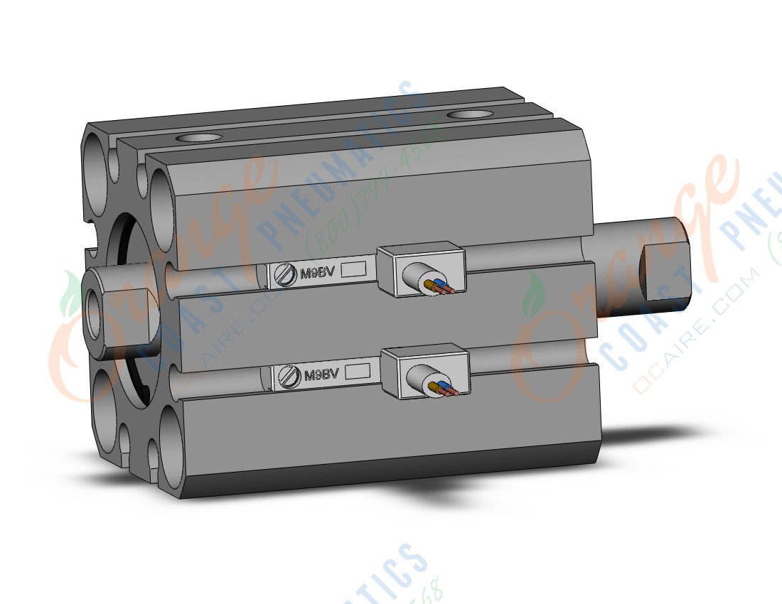 SMC CDQSWB20-10D-M9BV cyl, compact, dbl rod, COMPACT CYLINDER