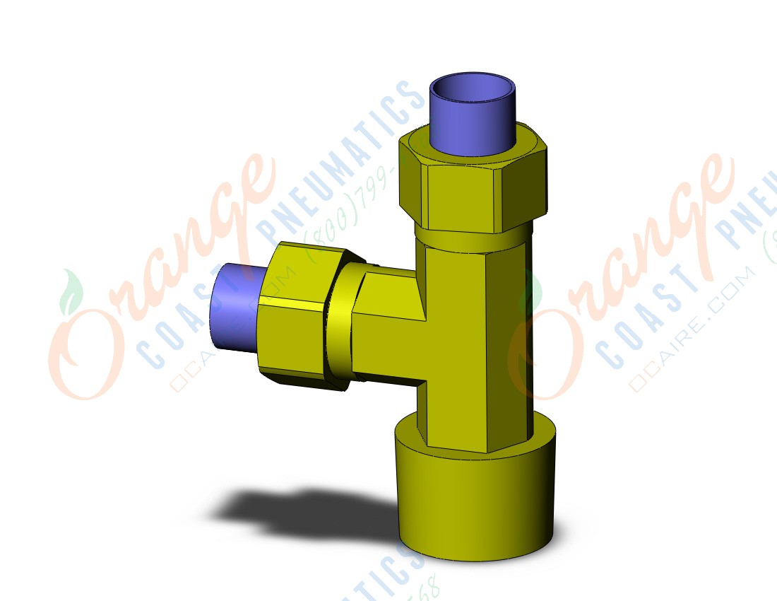 SMC KFY10U-04 fitting, male run tee, KF INSERT FITTINGS (sold in packages of 10; price is per piece)
