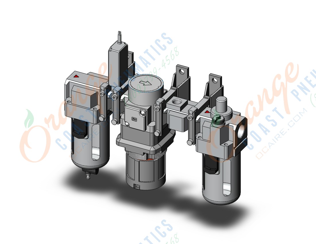 SMC ACG30-N03G1-KS-WZ air combination, MODULAR F.R.L. W/GAUGE