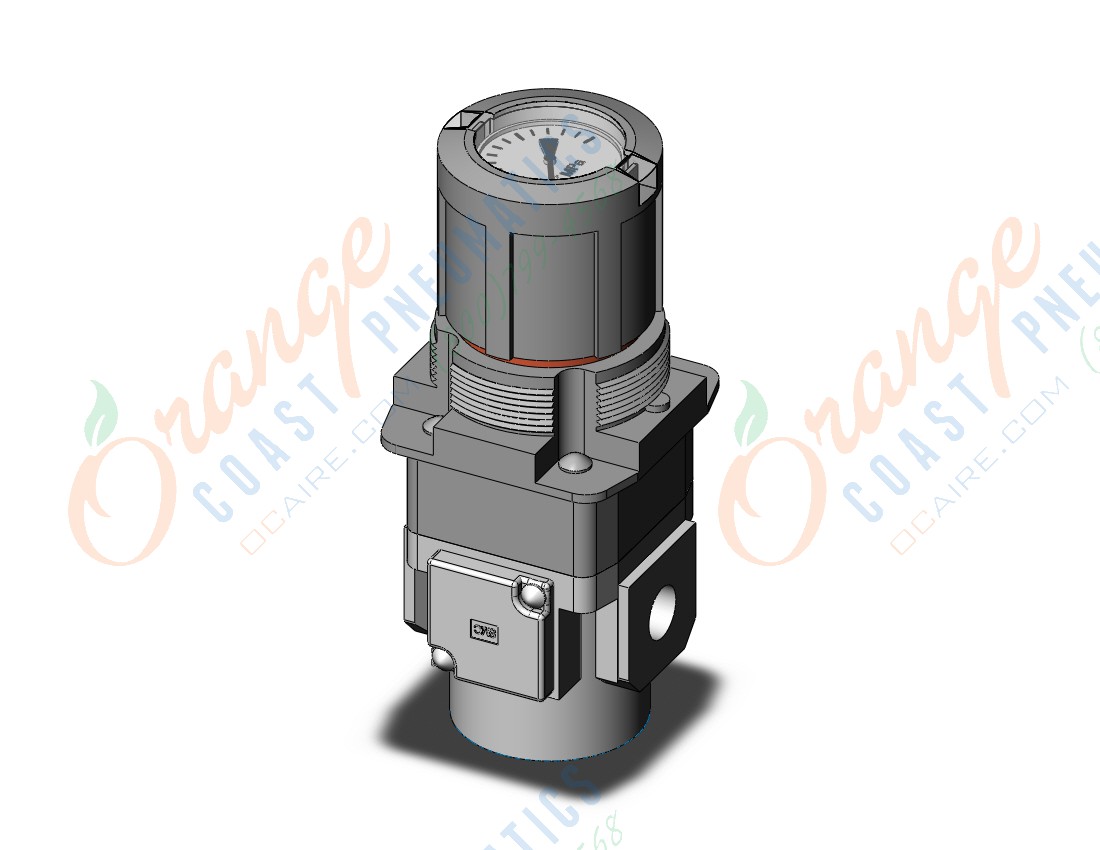 SMC ARG30-02G2-1 regulator w/ built in pressure gauge, REGULATOR, MODULAR F.R.L. W/GAUGE